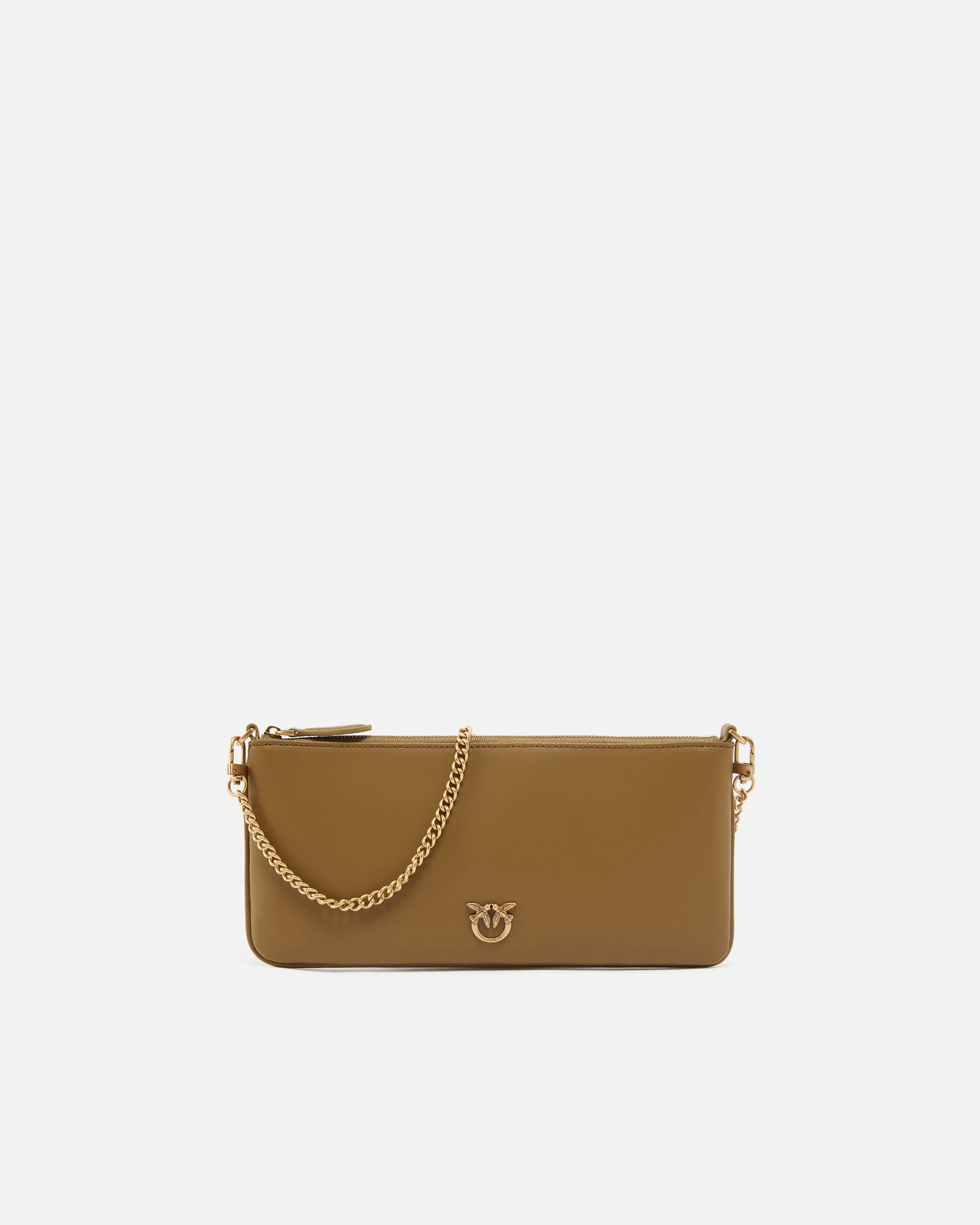 PINKO Horizontal Flat Bag in leather