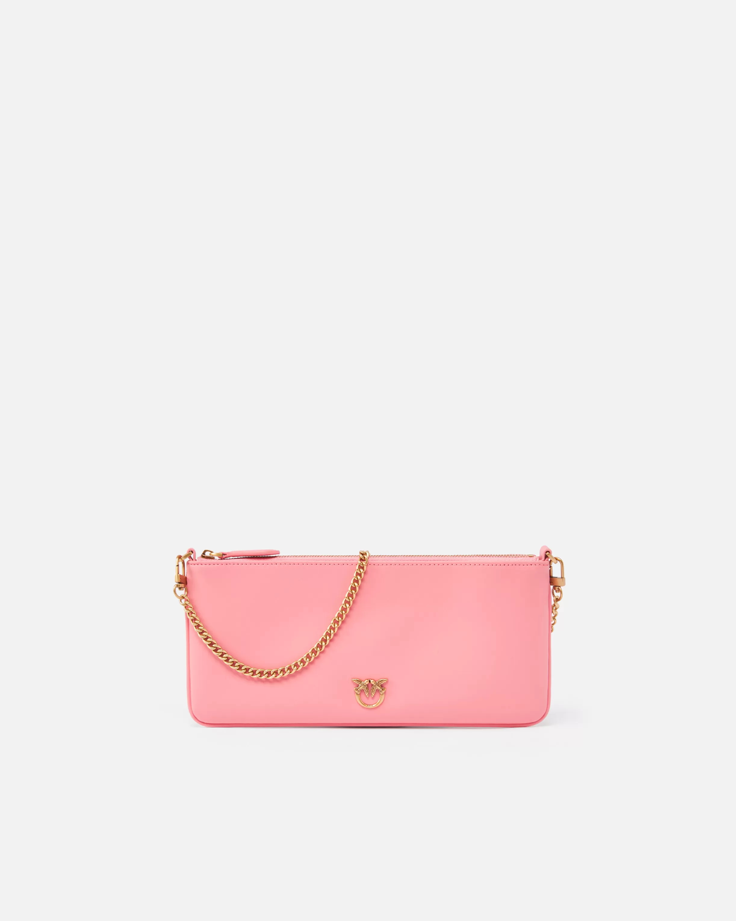 PINKO Horizontal Flat Bag in leather