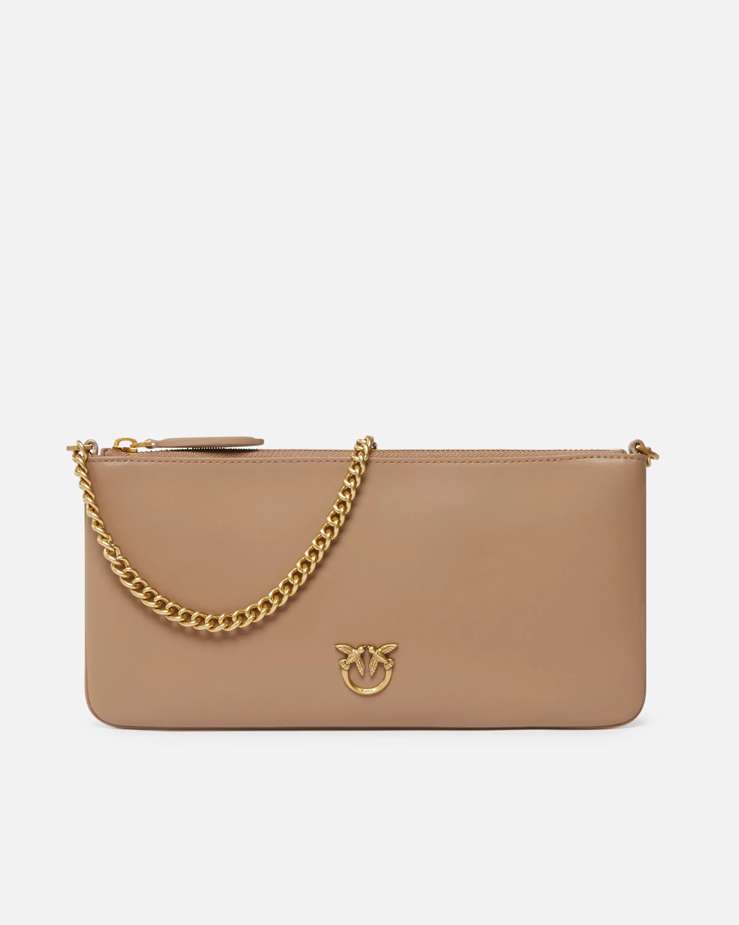 PINKO Horizontal Flat Bag in leather