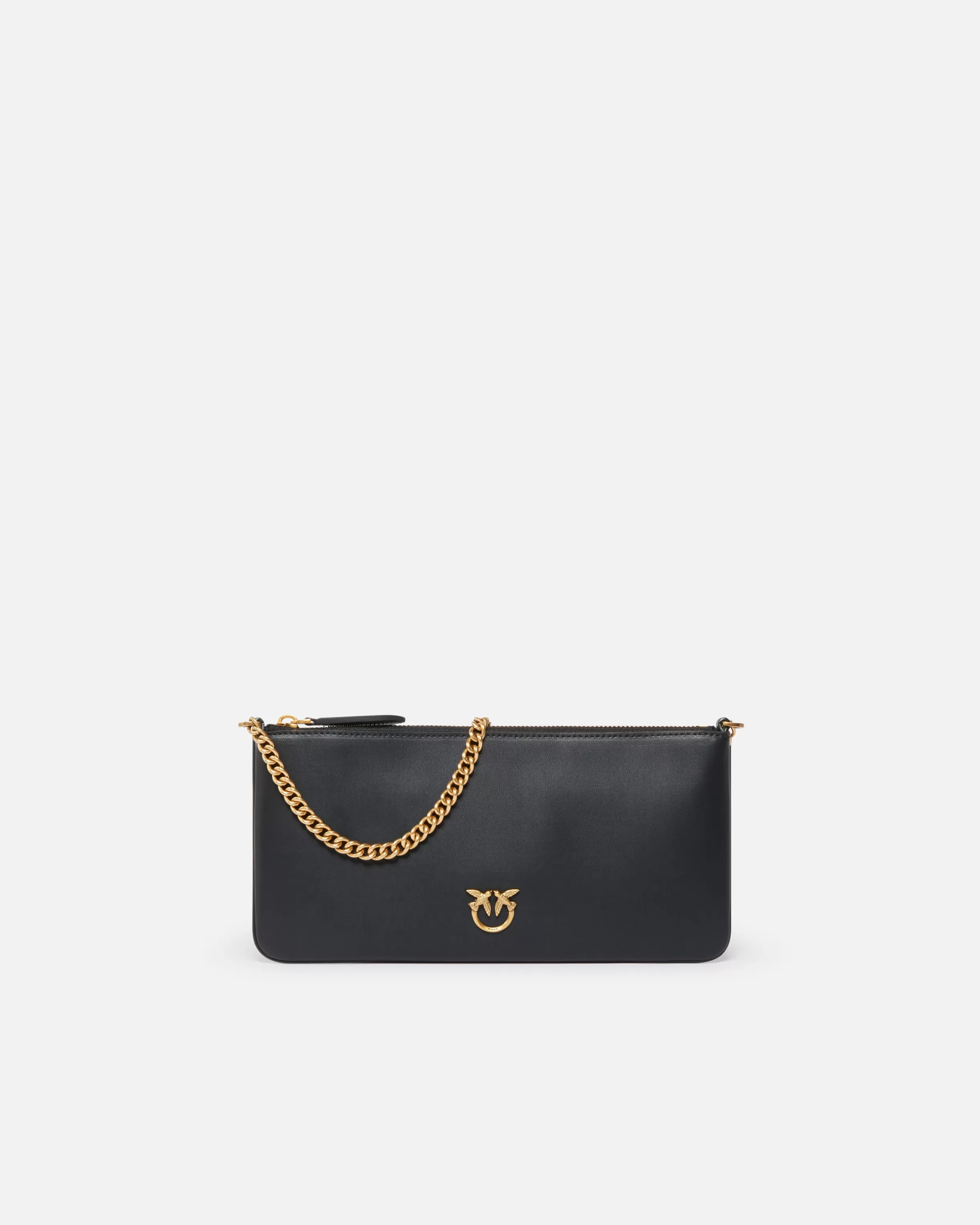 PINKO Horizontal Flat Bag in leather