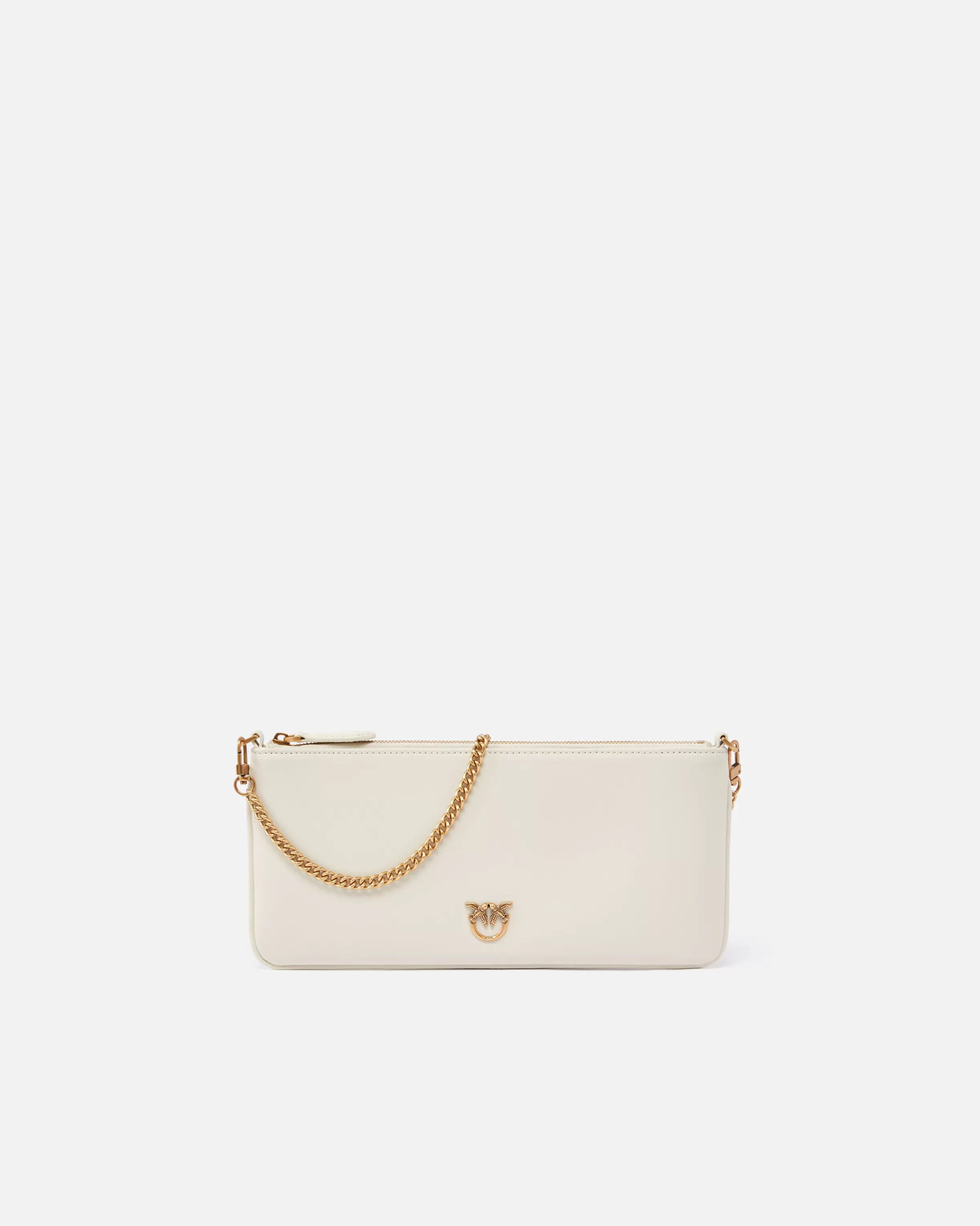 PINKO Horizontal Flat Bag in leather