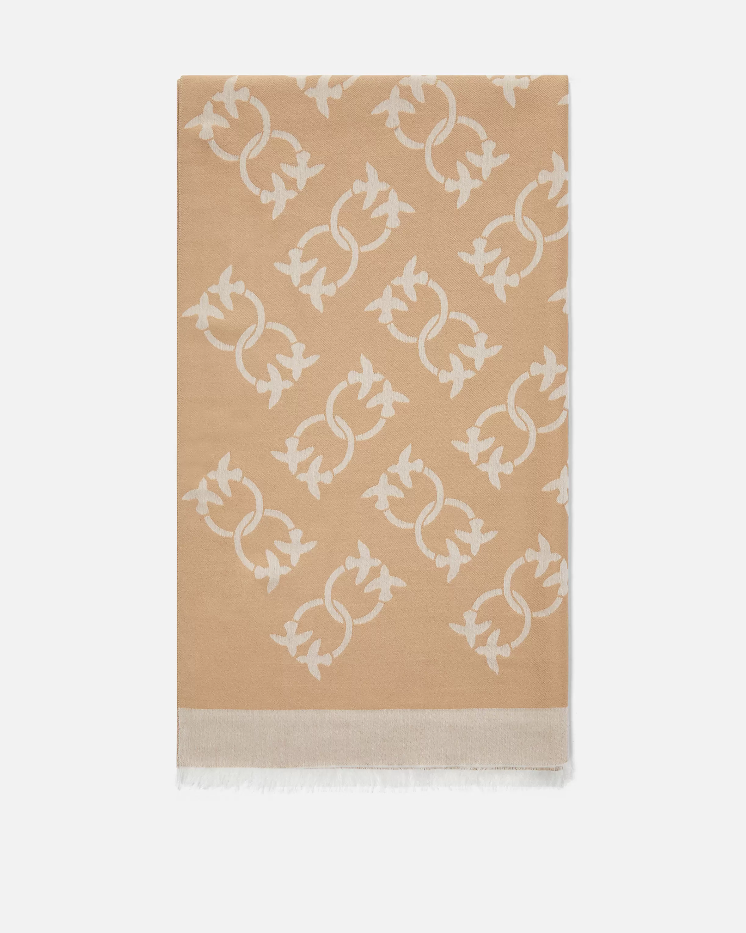 PINKO Jacquard fabric cashmere blend scarf logo