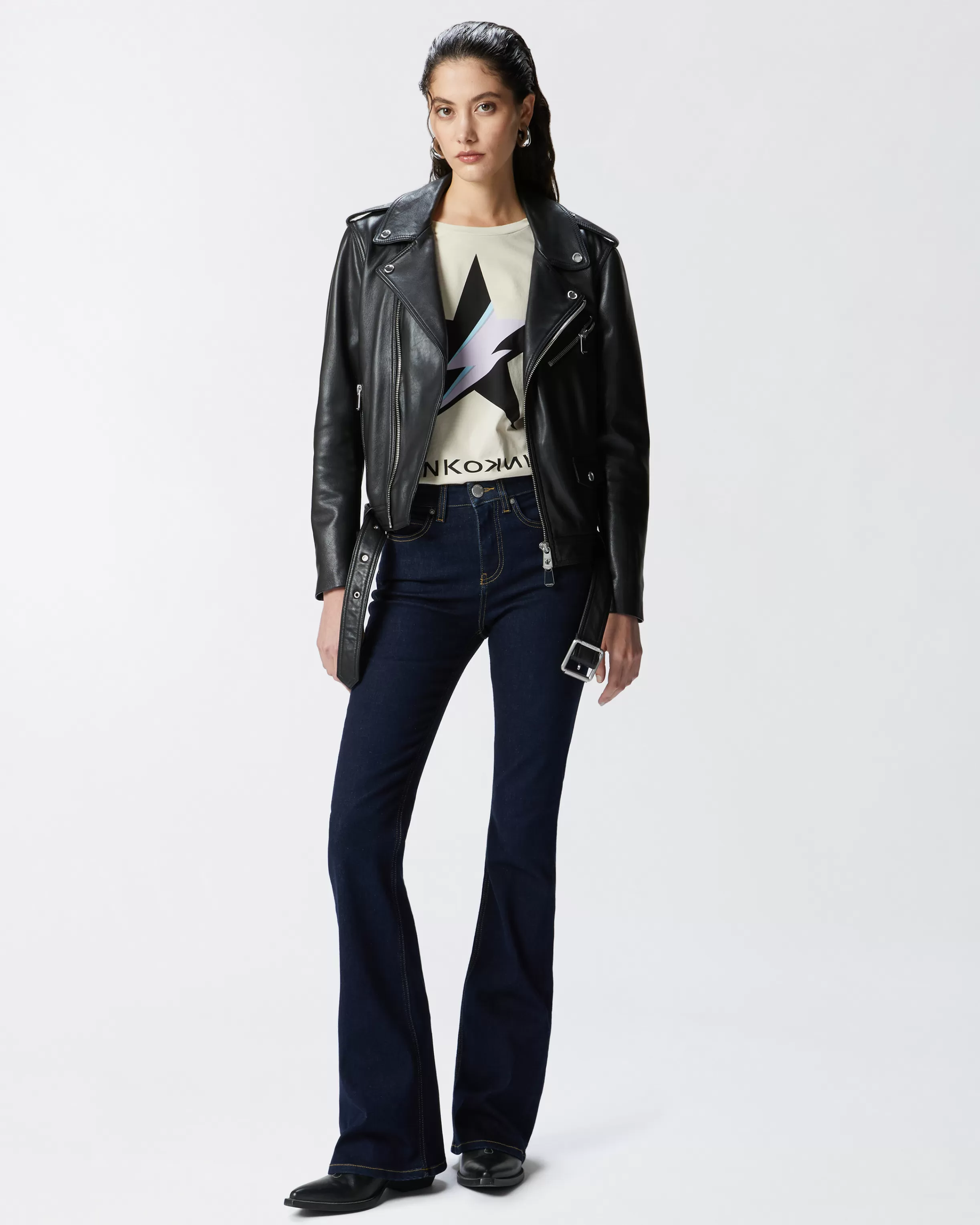 PINKO Jeans a zampa denim scuro