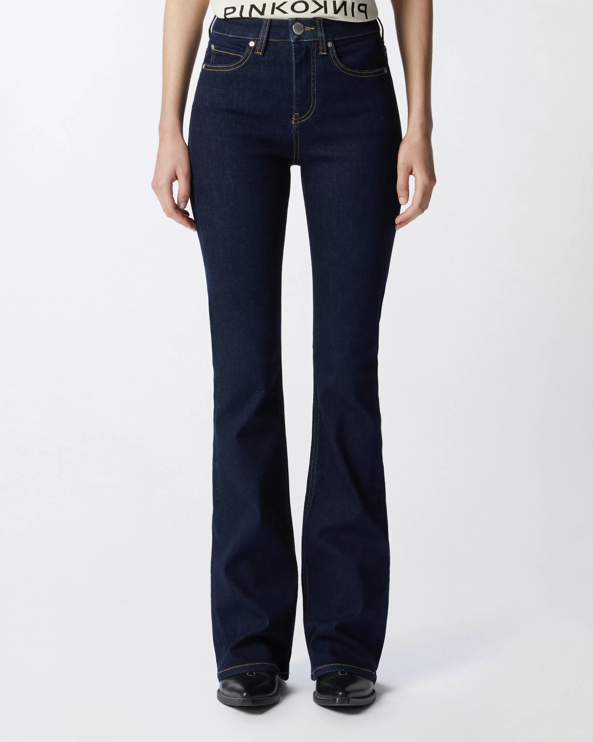 PINKO Jeans a zampa denim scuro