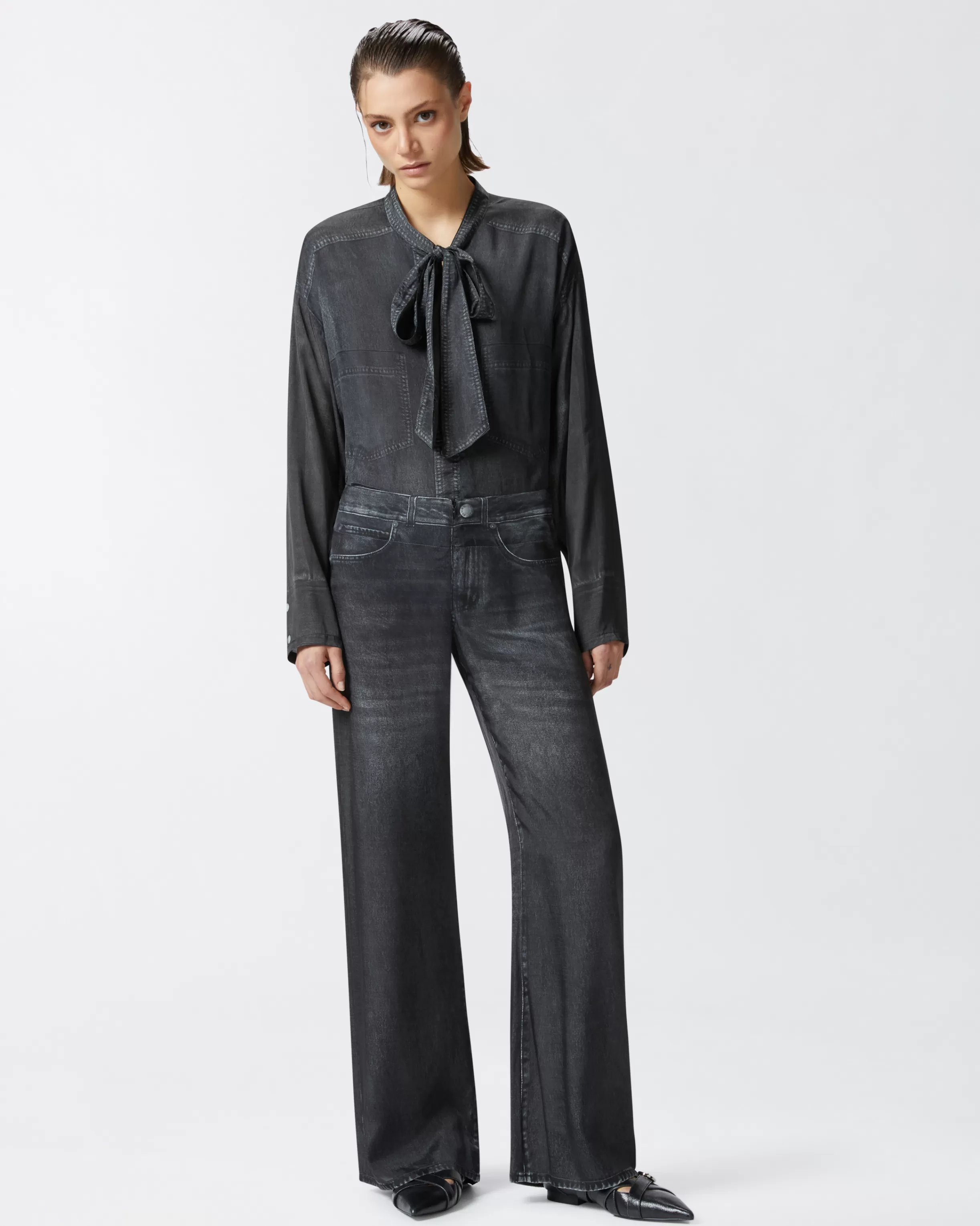 PINKO Jean-style wide-leg trousers