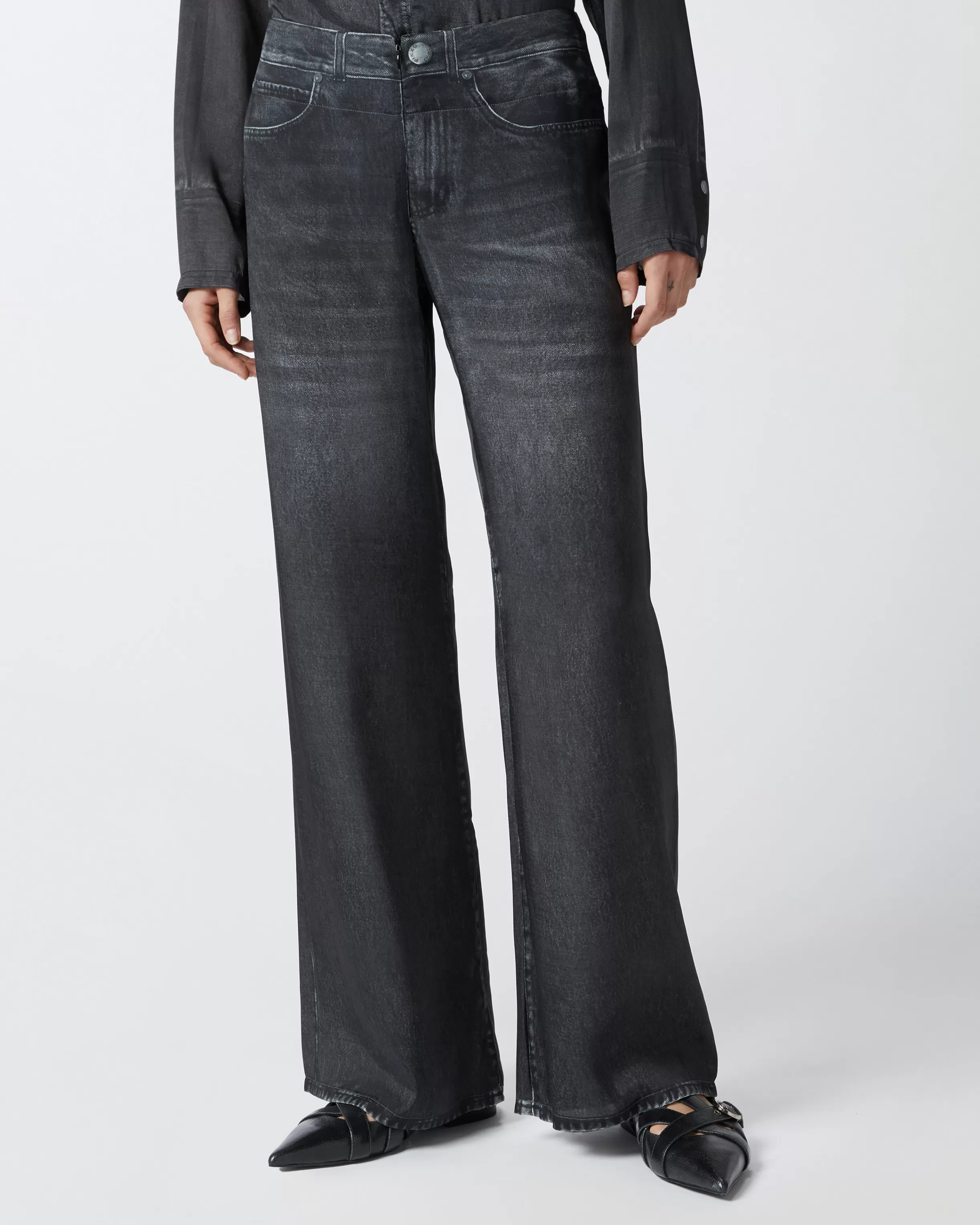 PINKO Jean-style wide-leg trousers