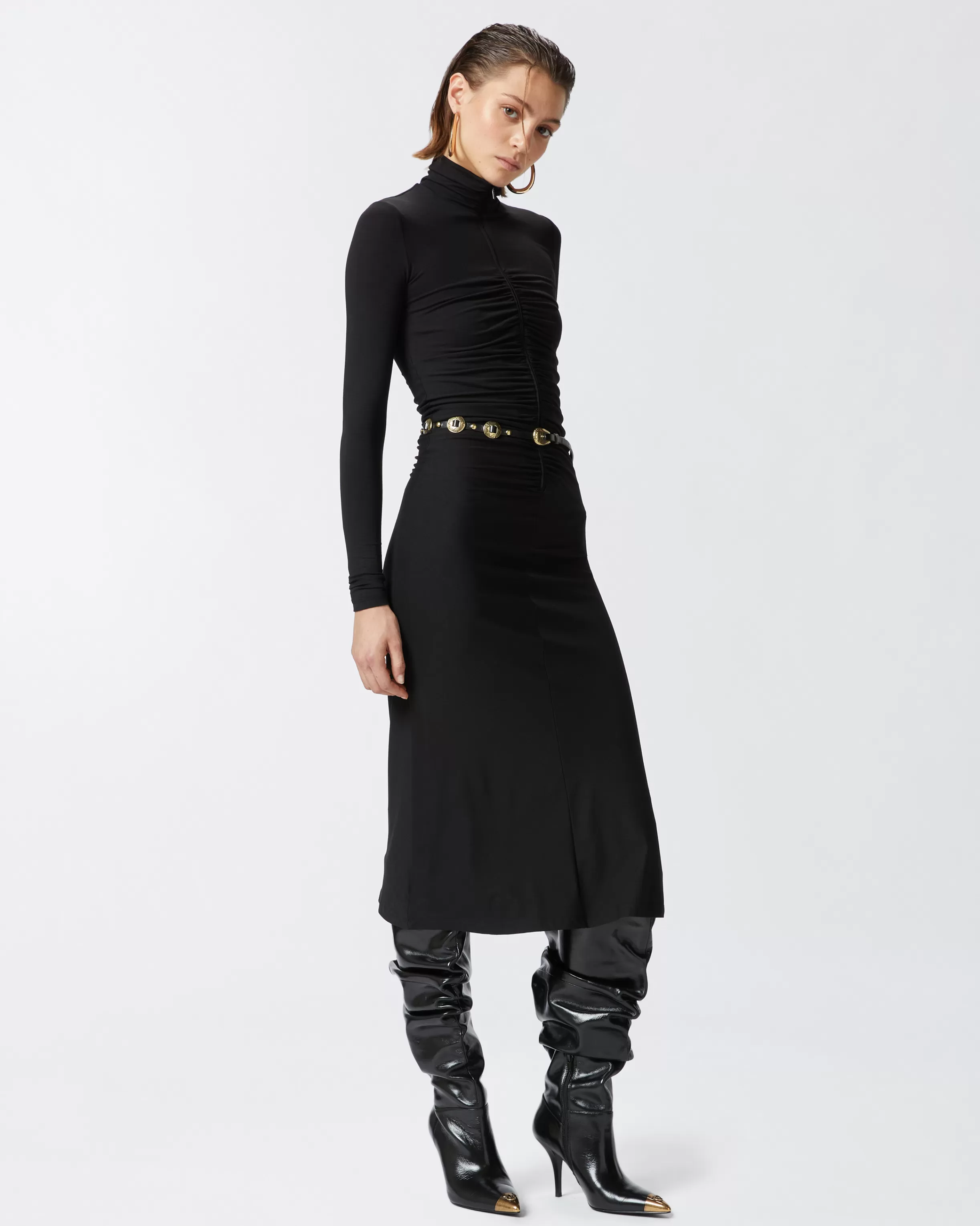 PINKO Jersey midi dress with zip