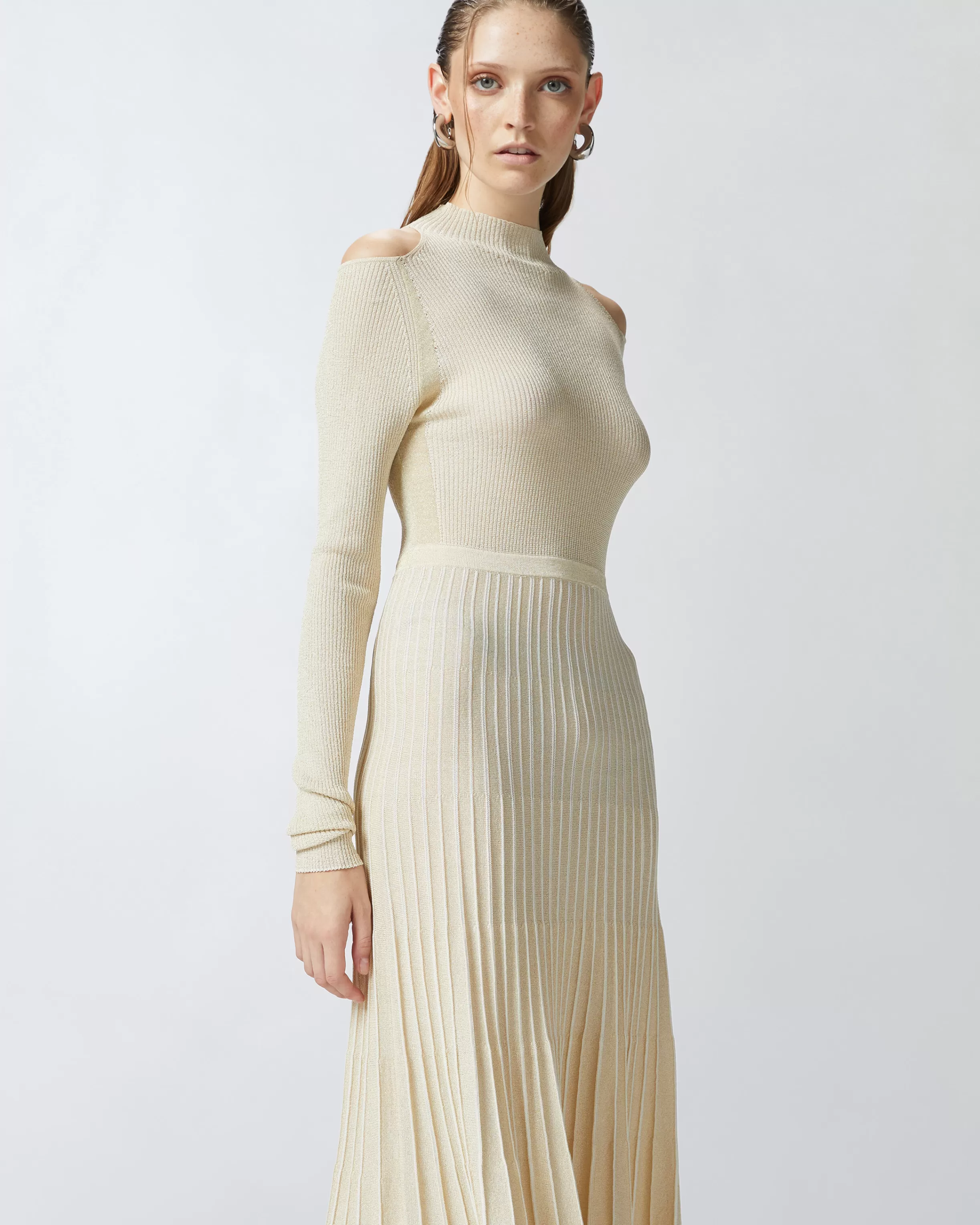 PINKO Knit dress with open shoulders