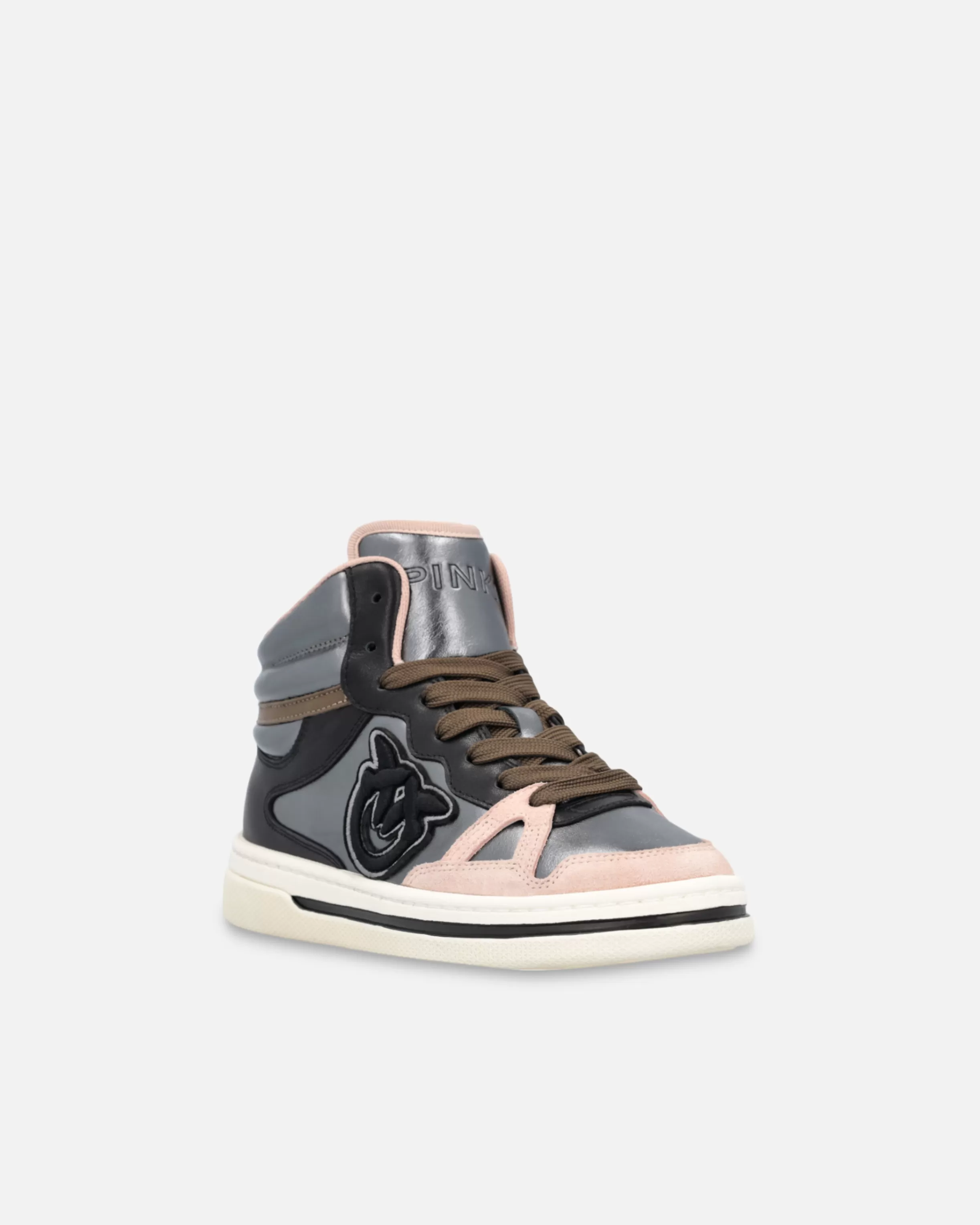 PINKO Laminated high-top sneakers