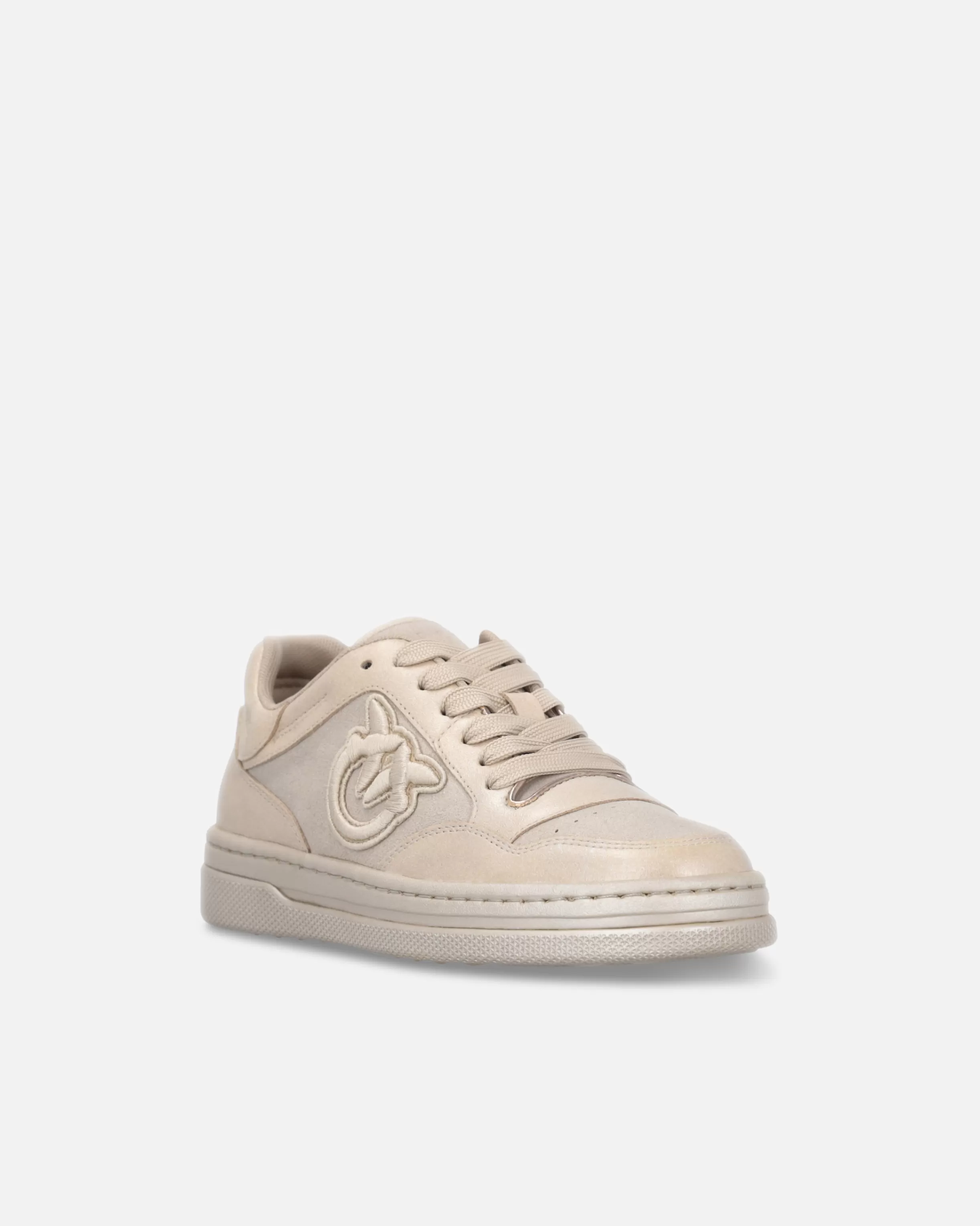 PINKO Laminated suede sneakers