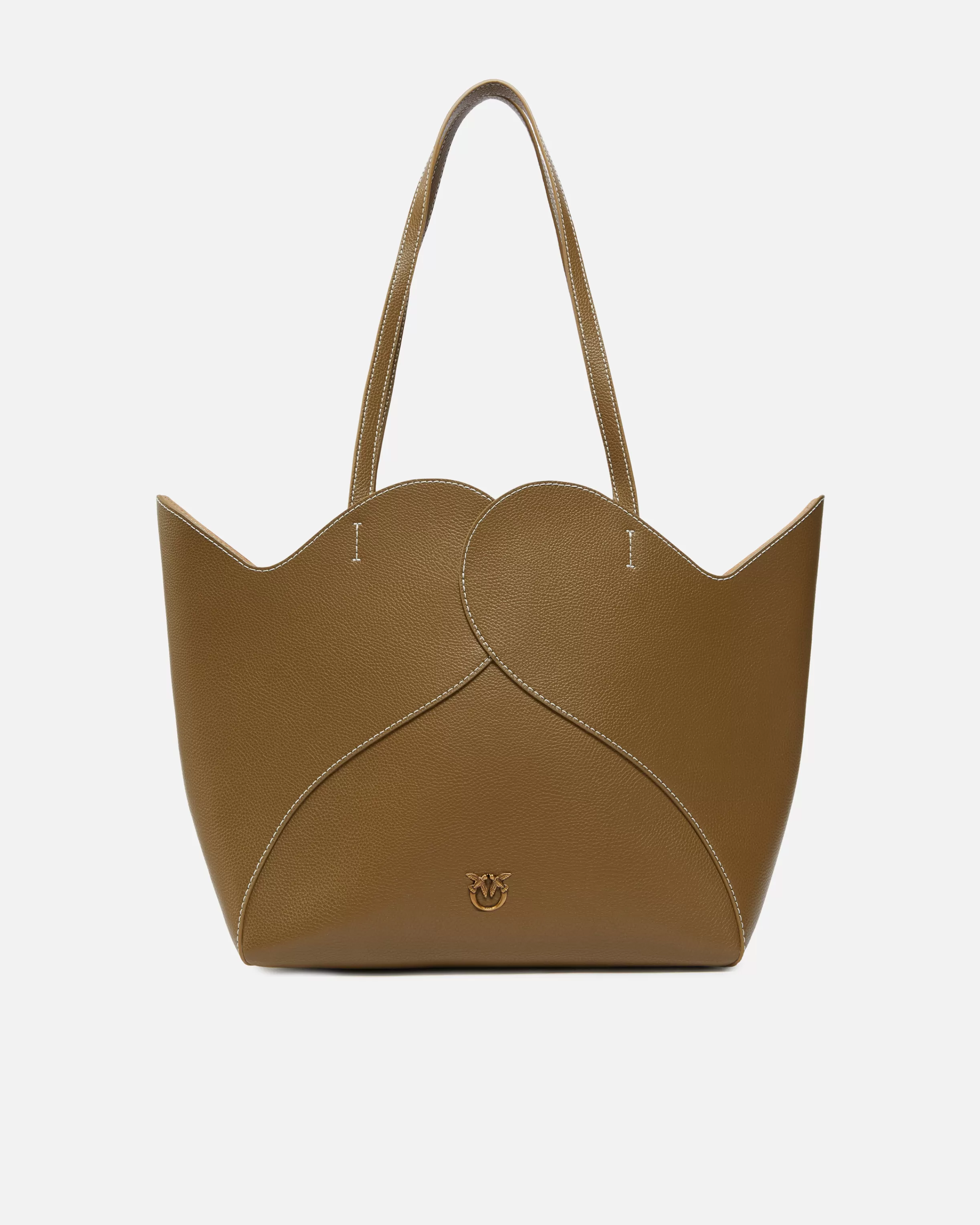 PINKO Large Heart shopper bag in leather