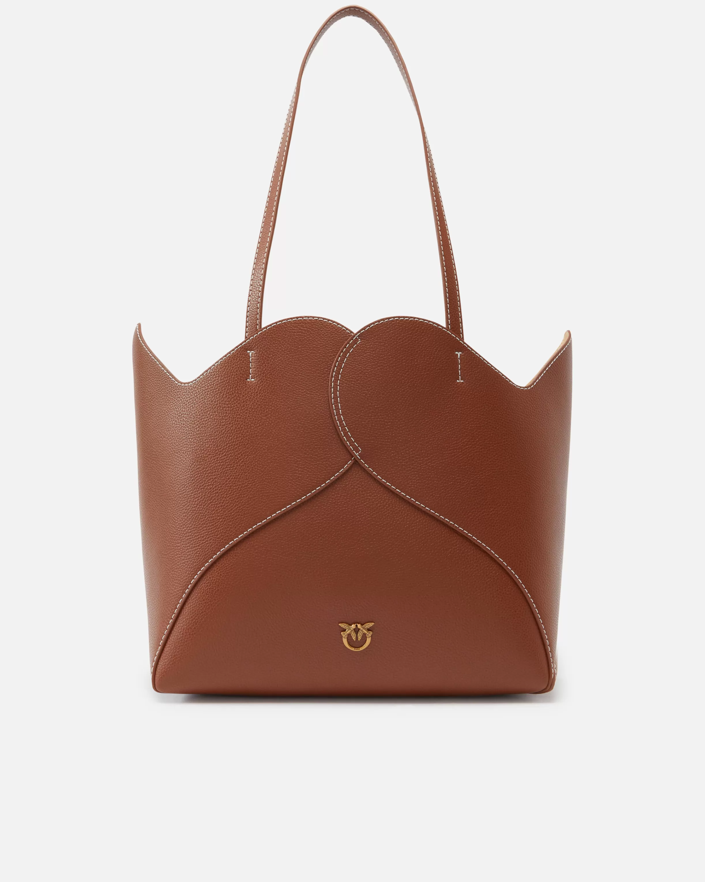 PINKO Large Heart shopper bag in leather