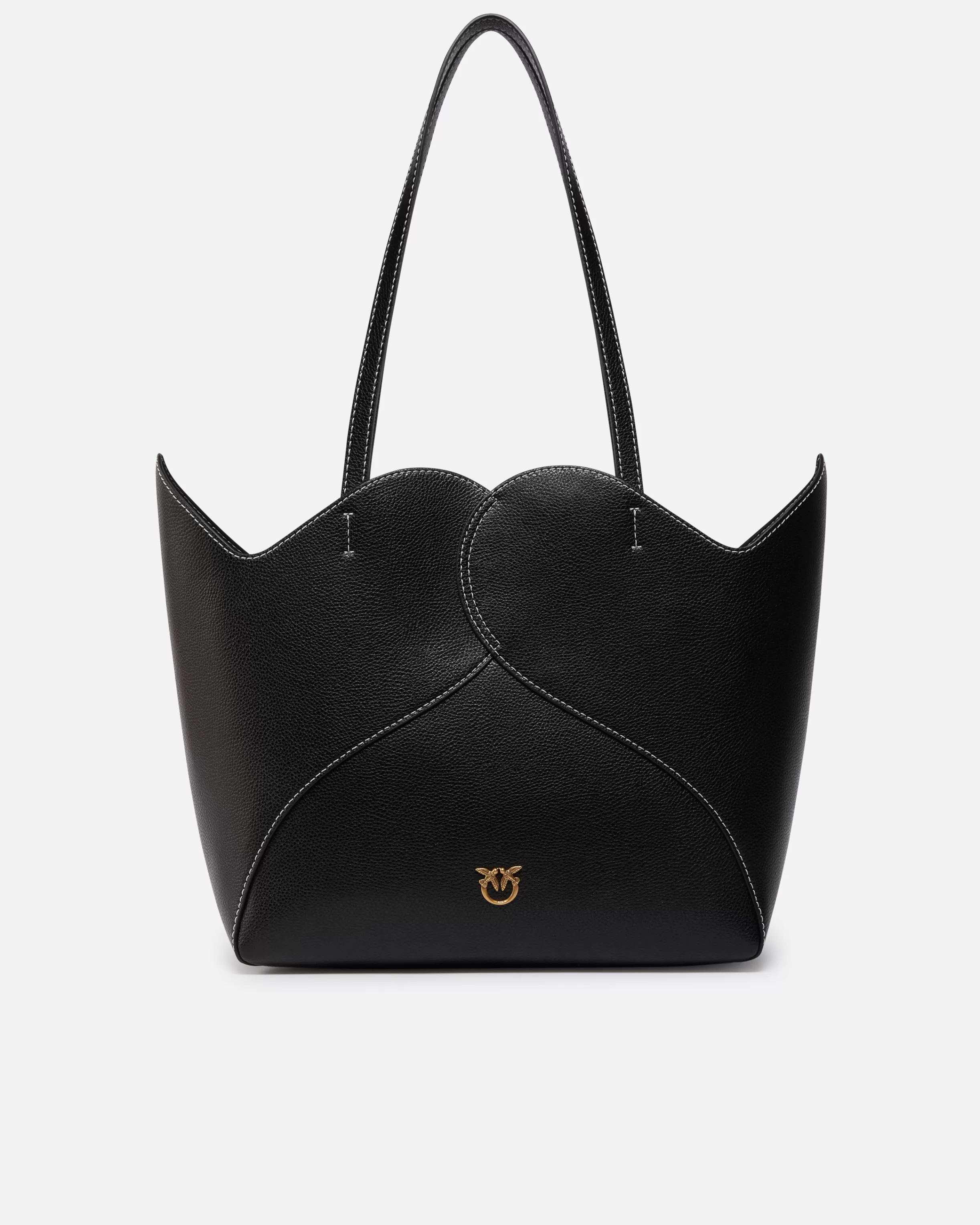 PINKO Large Heart shopper bag in leather