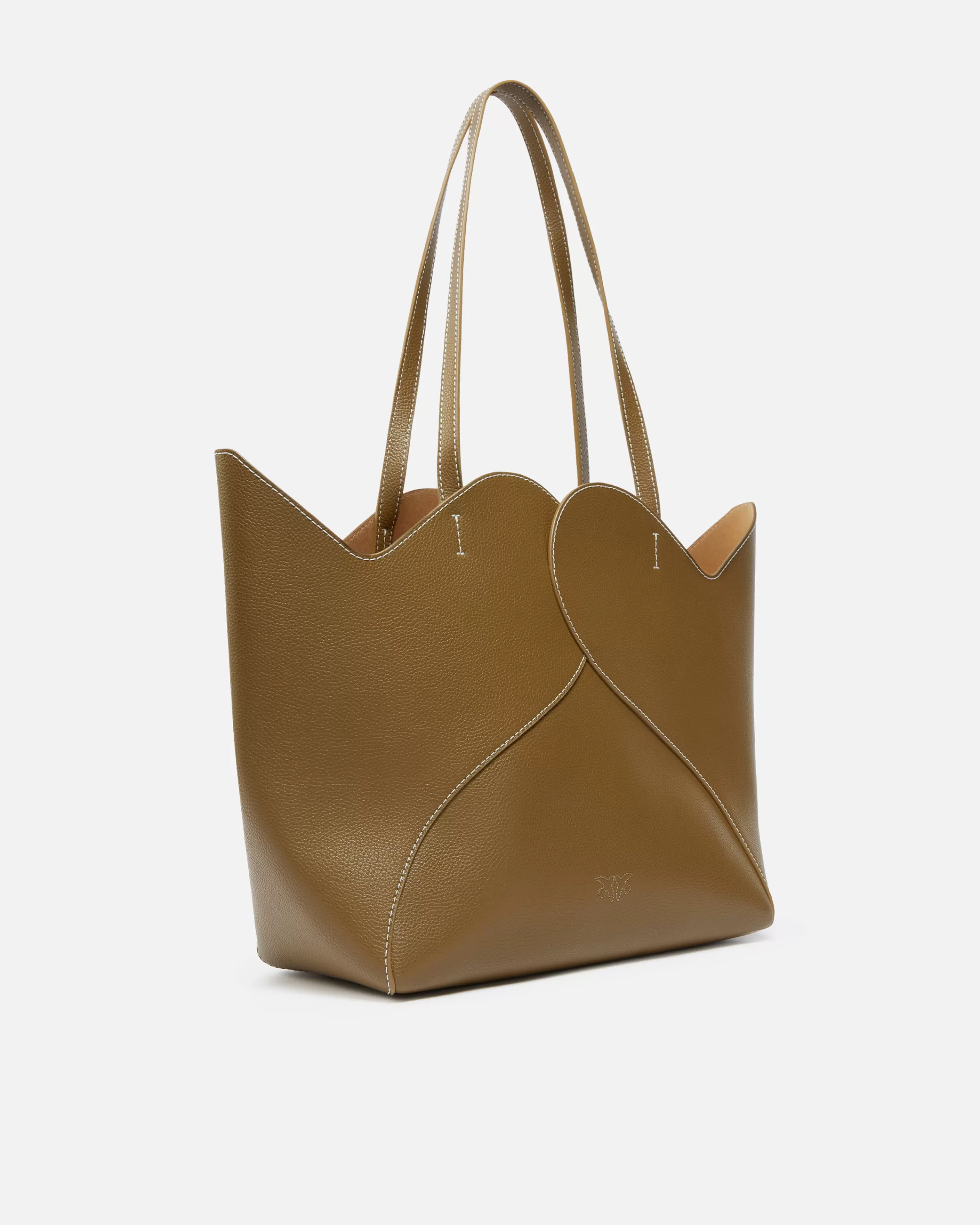 PINKO Large Heart shopper bag in leather