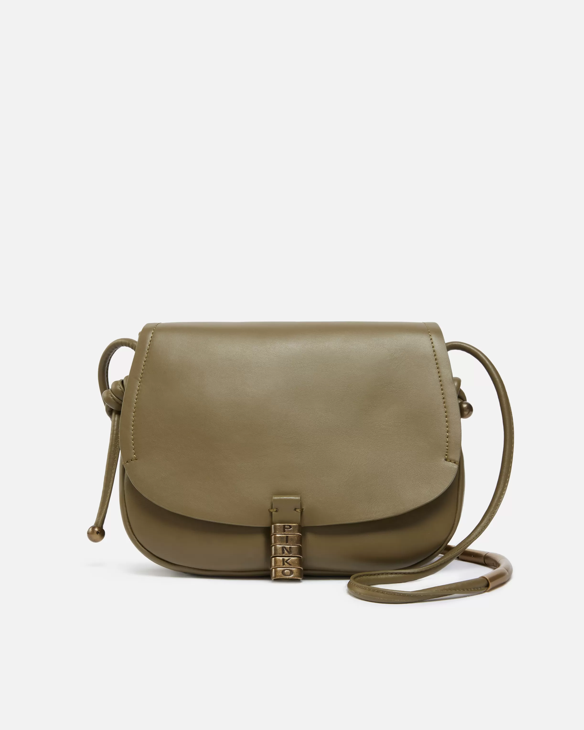 PINKO Large leather crossbody bag with knots