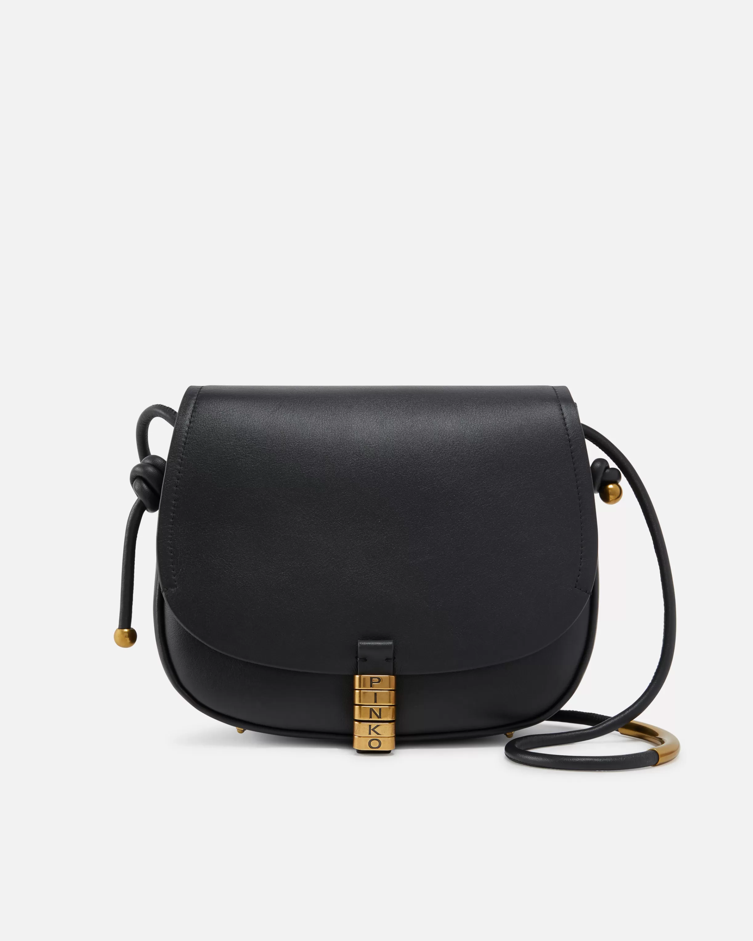 PINKO Large leather crossbody bag with knots