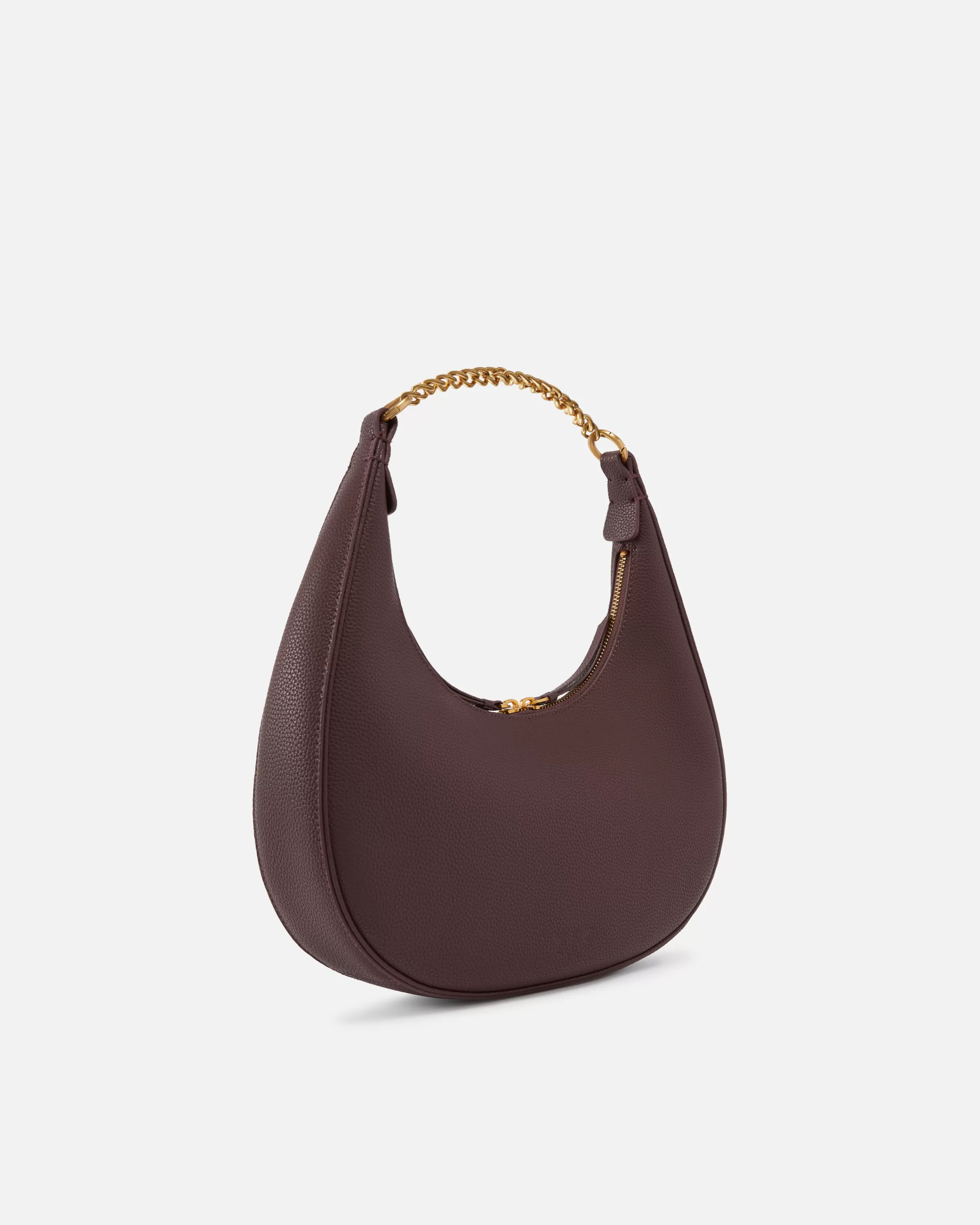 PINKO Large tumbled leather shoulder bag with chain