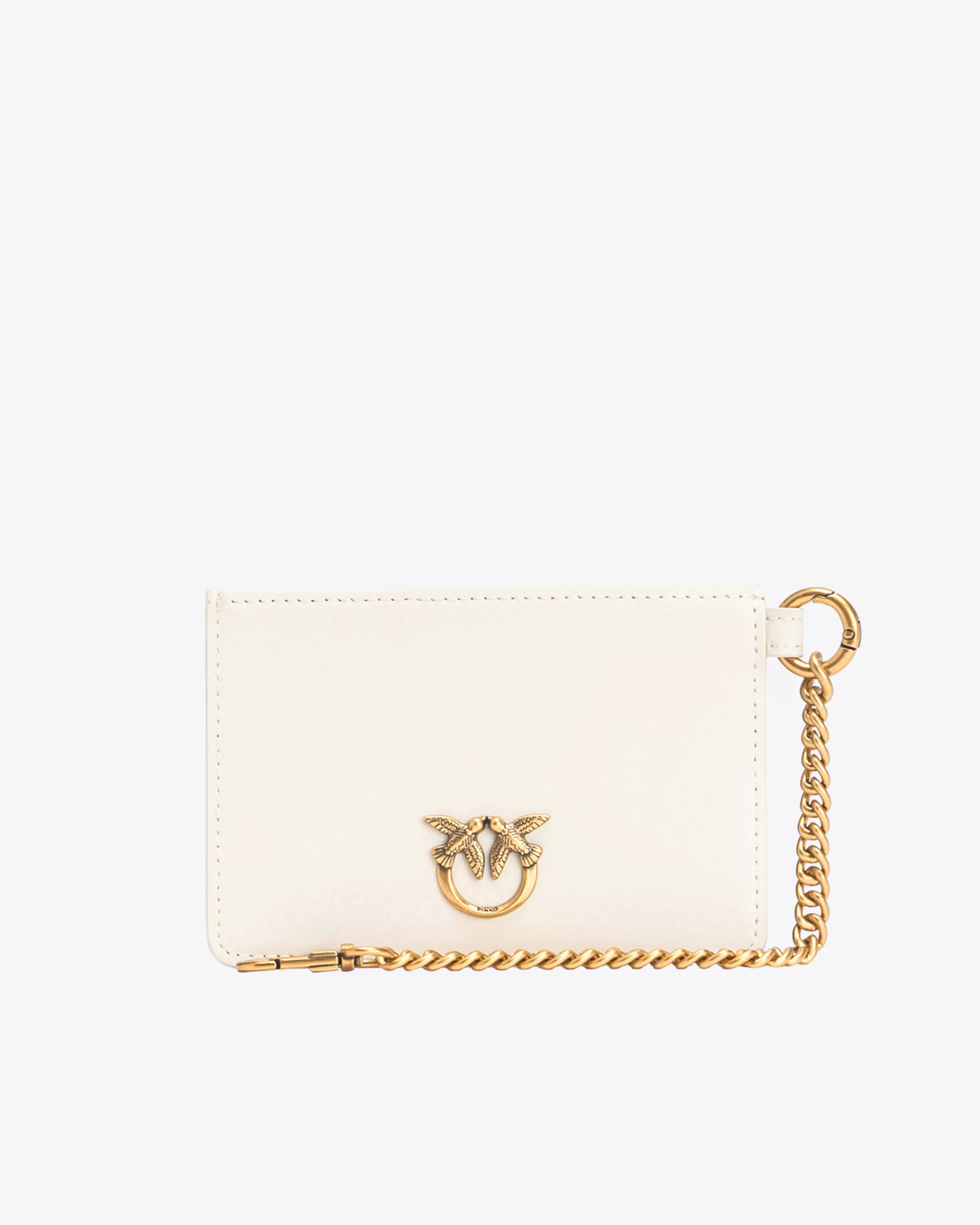 PINKO Leather card holder with chain