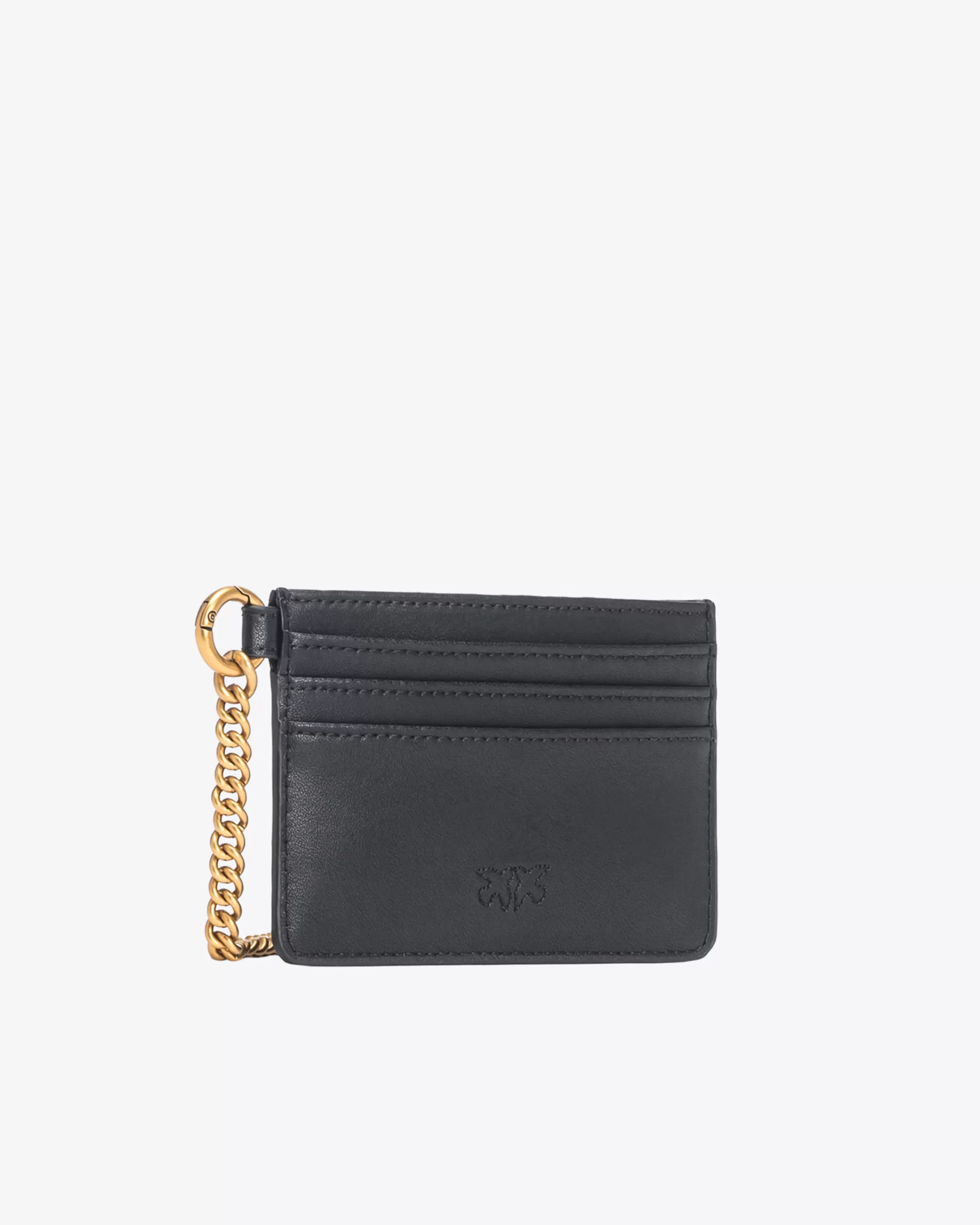 PINKO Leather card holder with chain