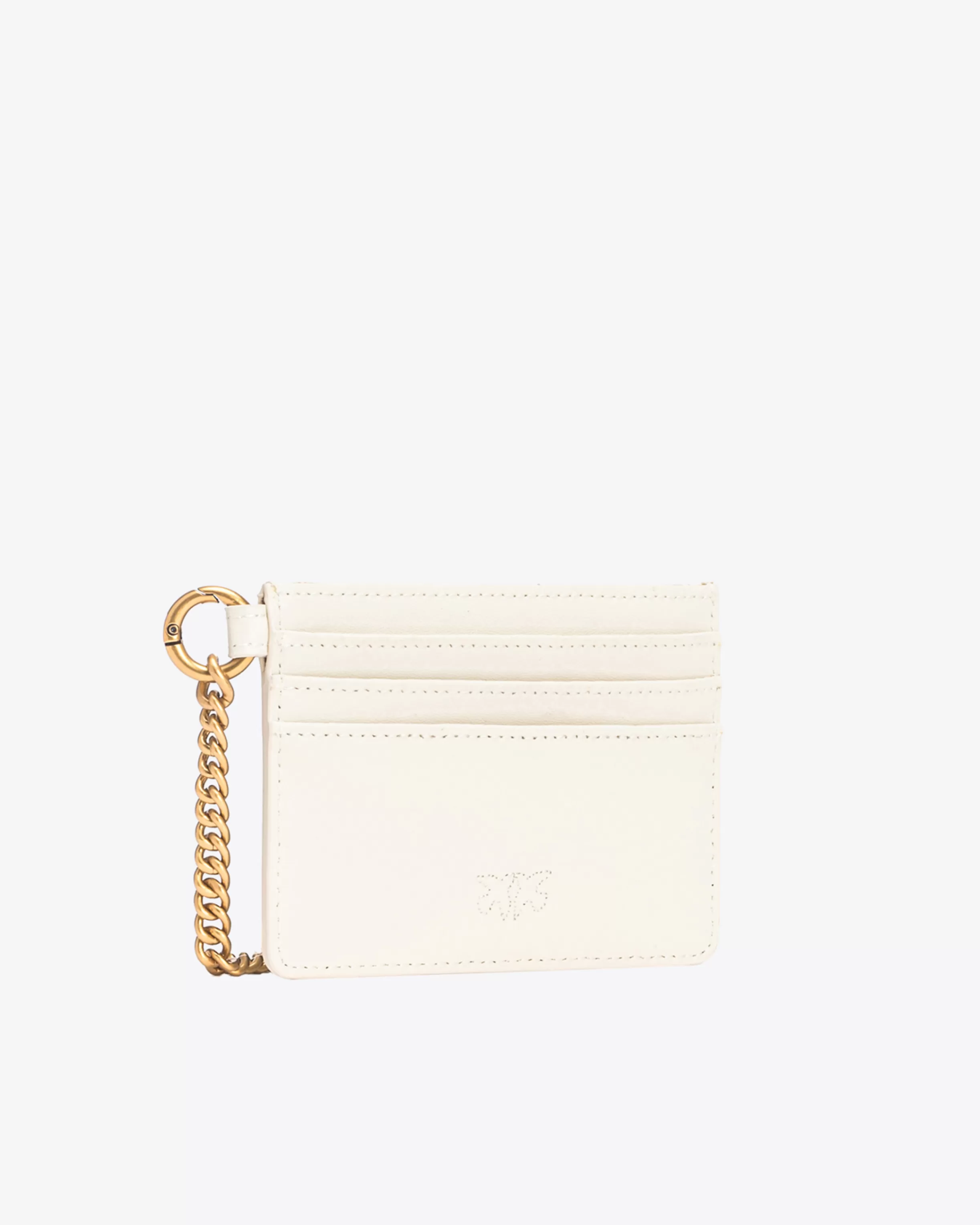 PINKO Leather card holder with chain