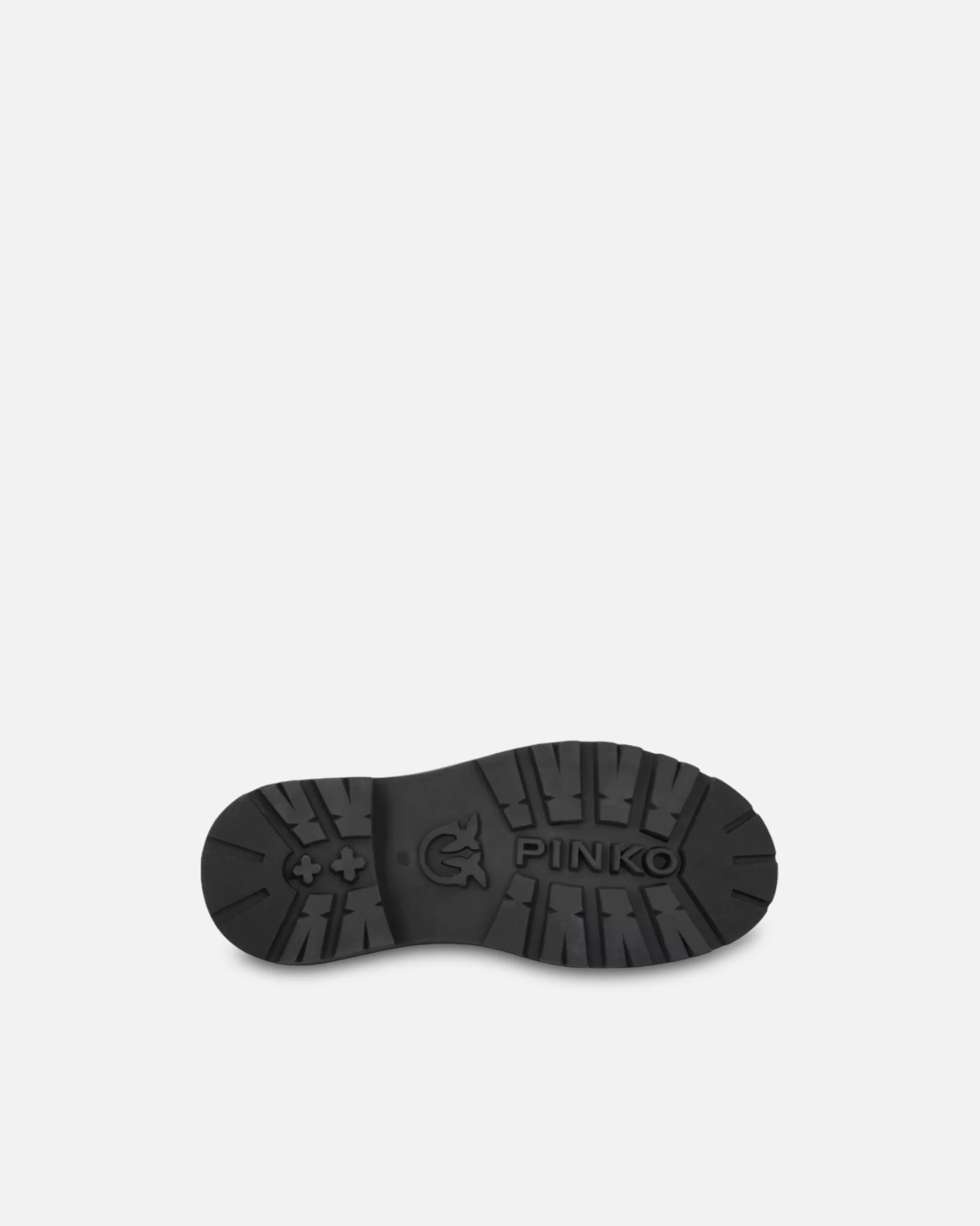 PINKO Leather combat boots with branded front stretch ribbon