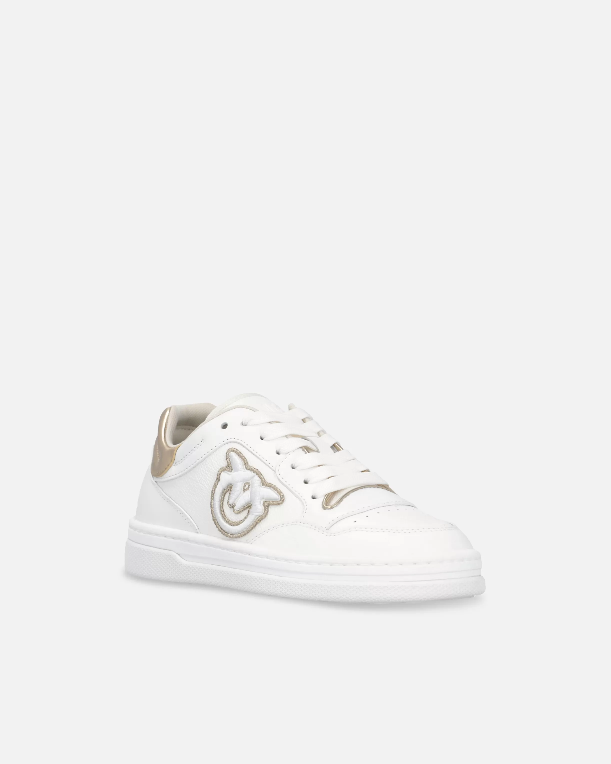 PINKO Leather sneakers with embroidered side logo