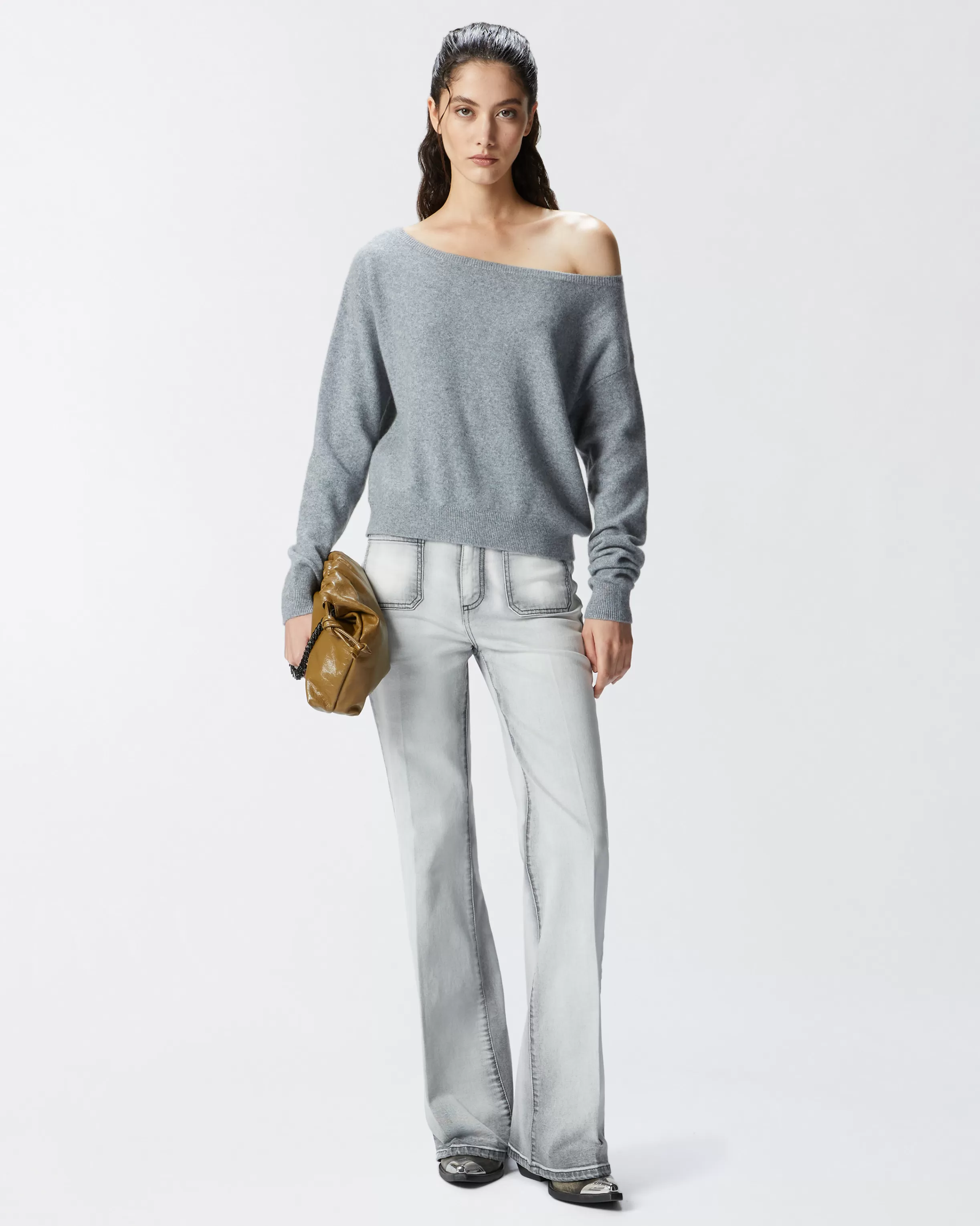 PINKO Light grey flared jeans