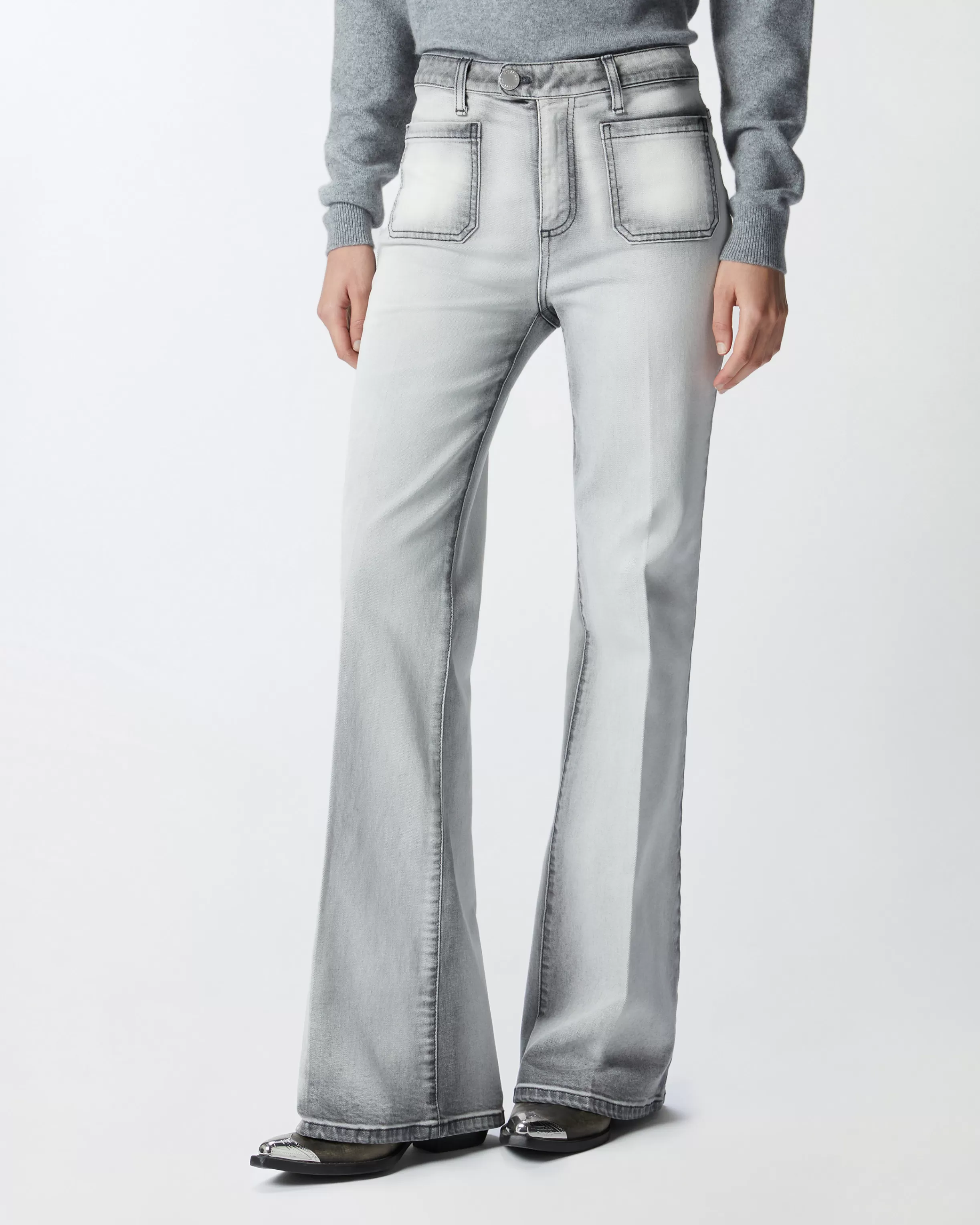 PINKO Light grey flared jeans