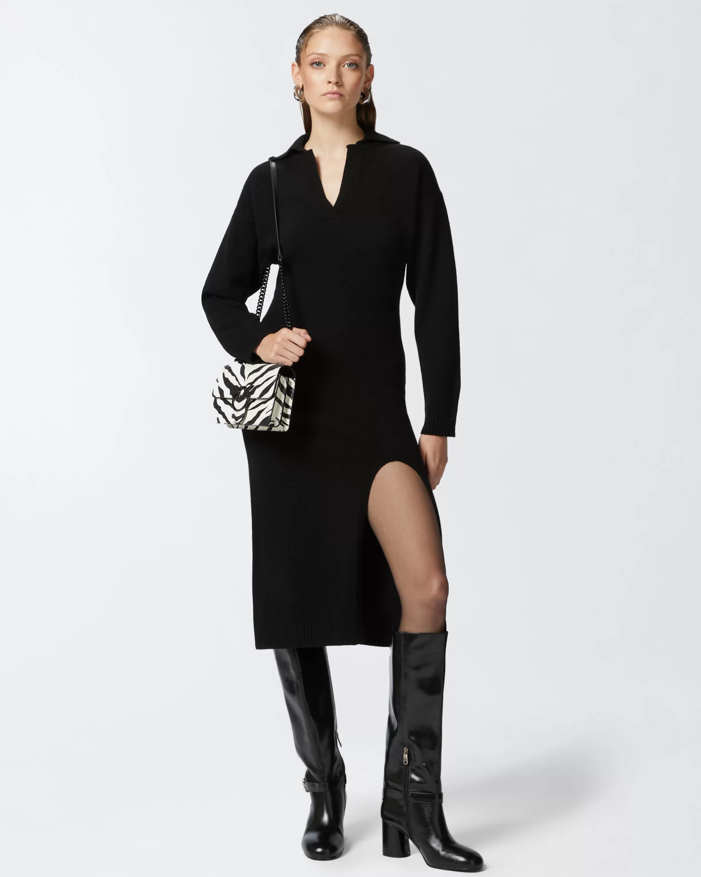 PINKO Long cashmere blend knit dress