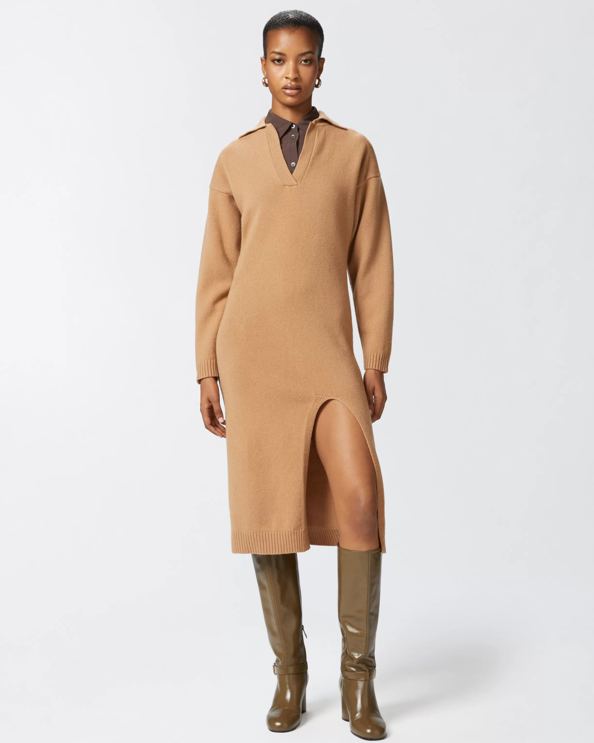 PINKO Long cashmere blend knit dress