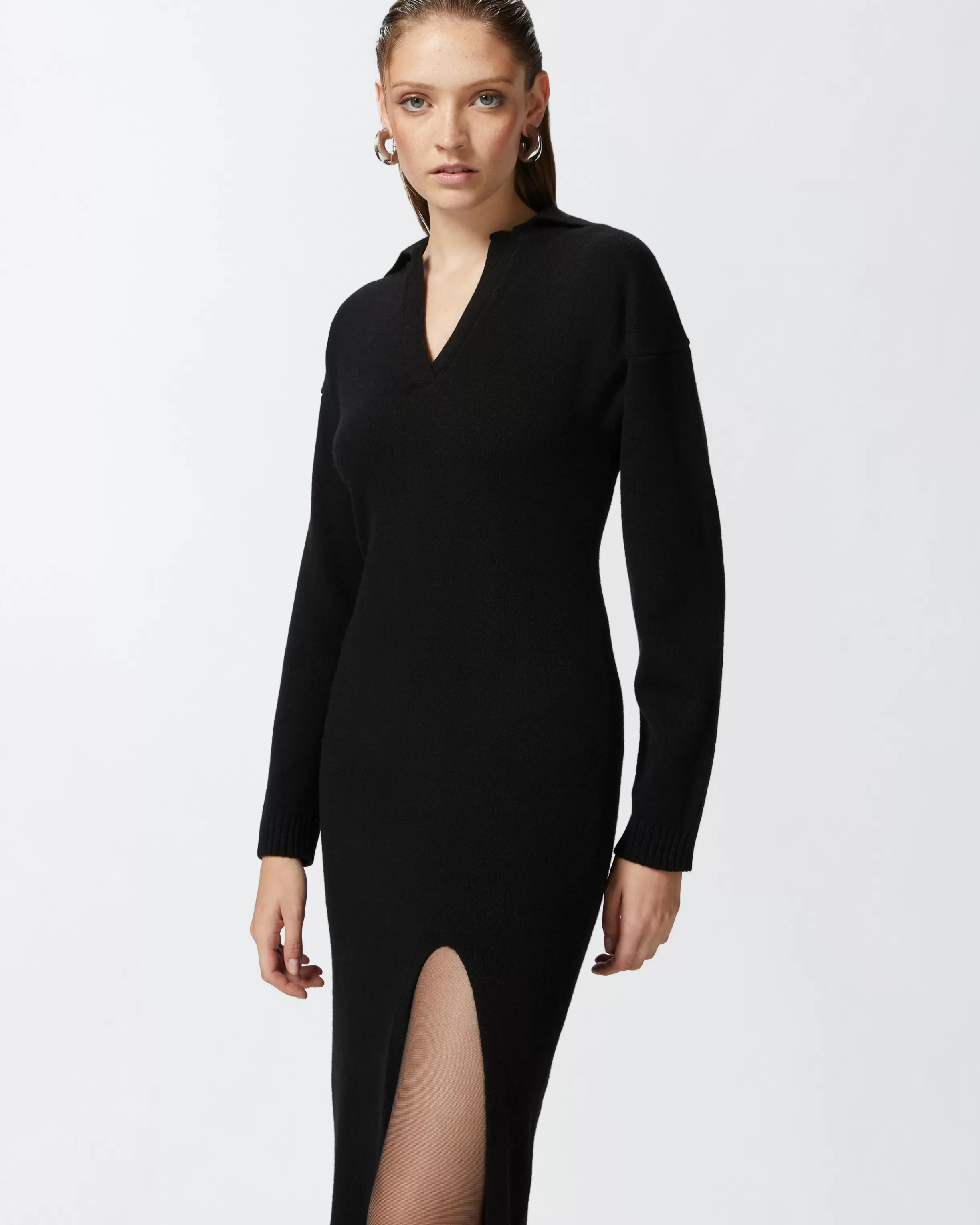 PINKO Long cashmere blend knit dress