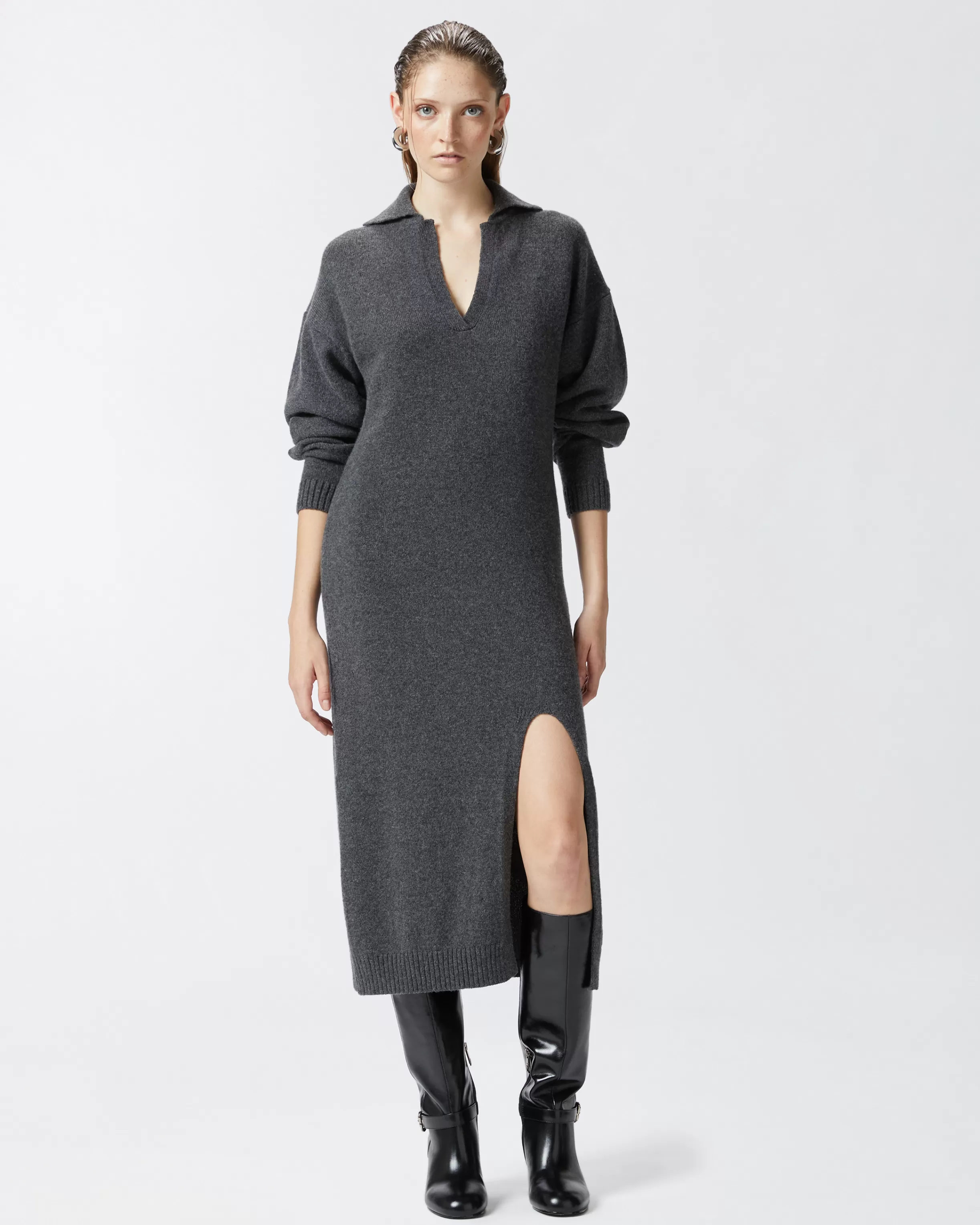 PINKO Long cashmere blend knit dress