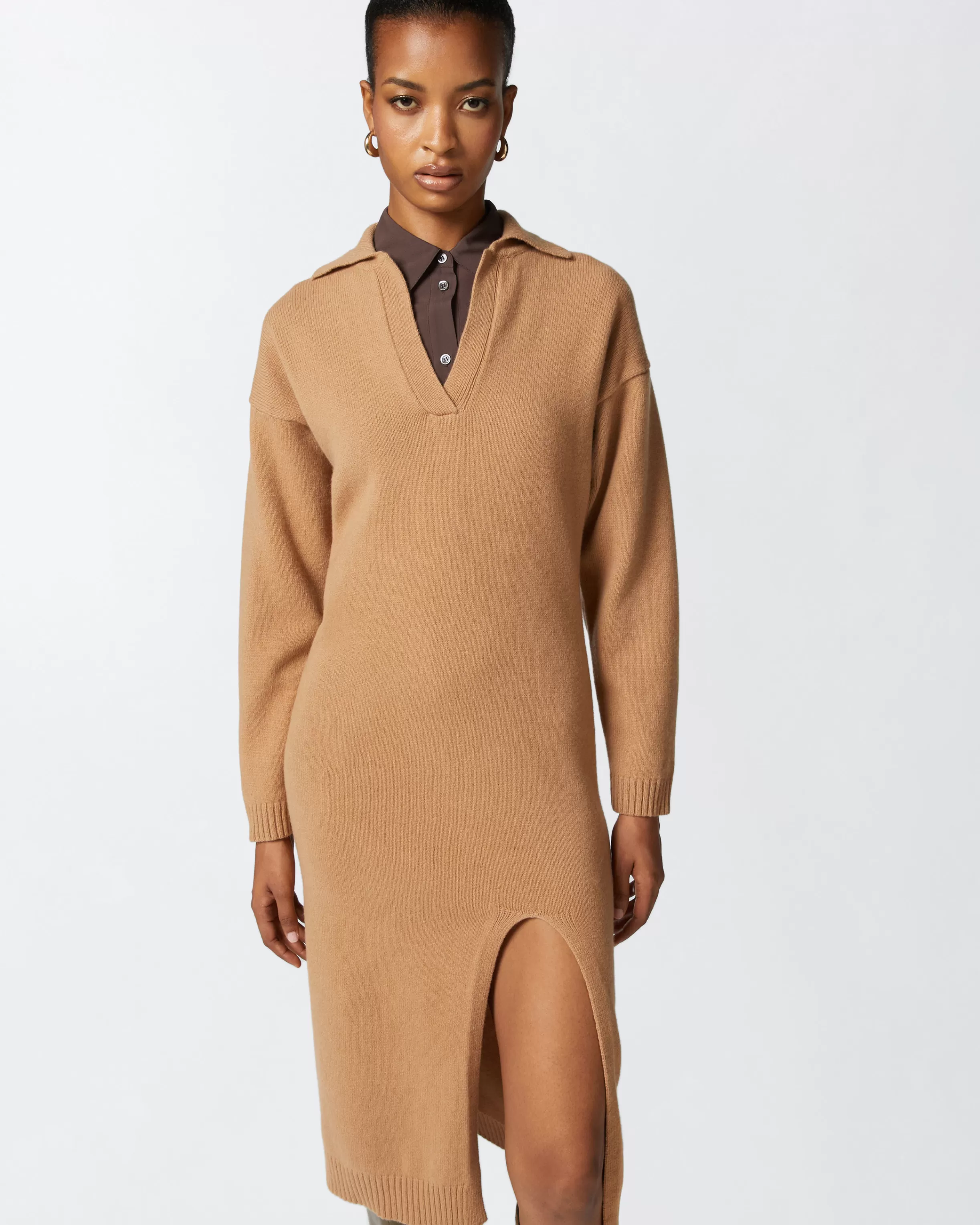 PINKO Long cashmere blend knit dress