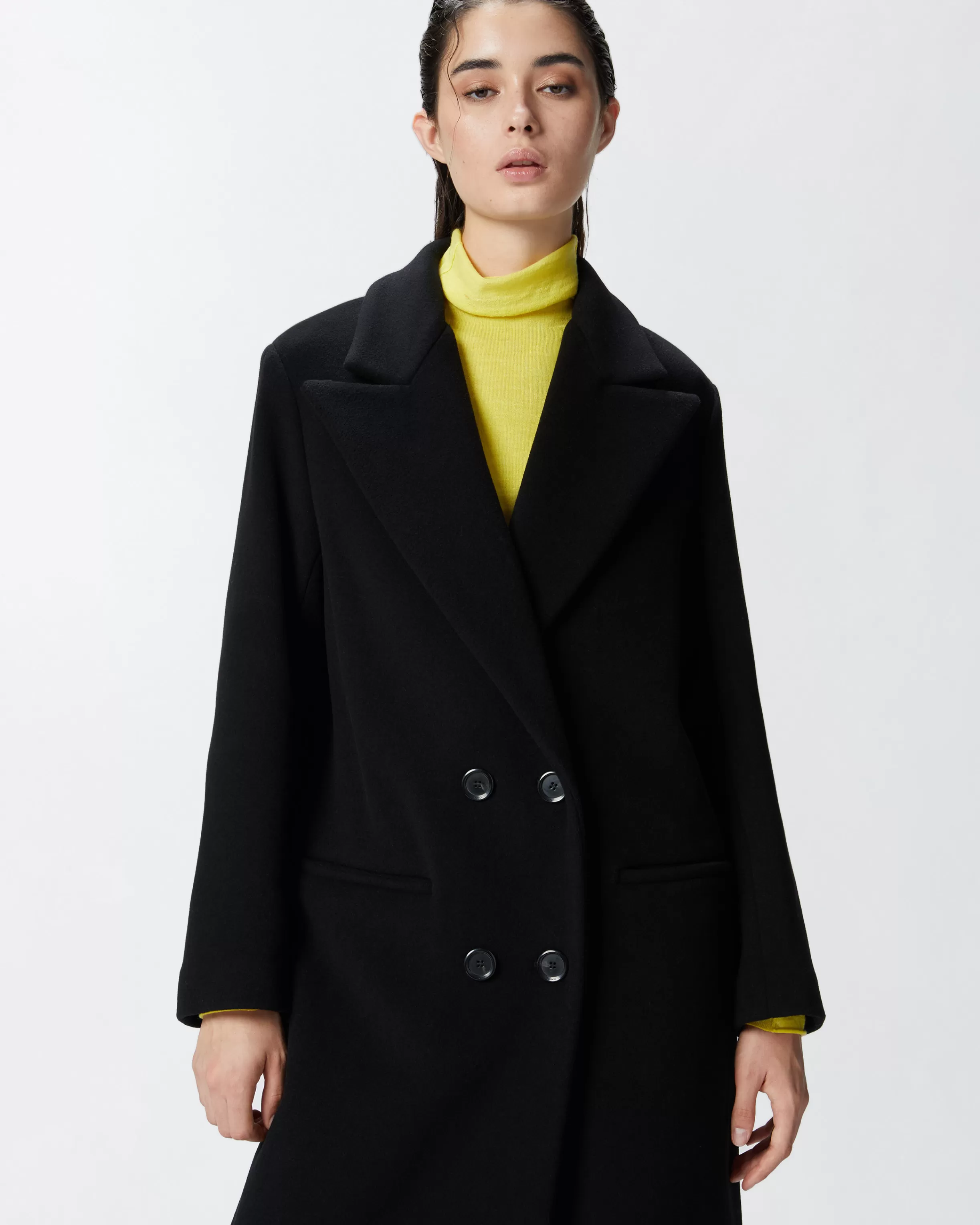 PINKO Long double-breasted coat with matching belt