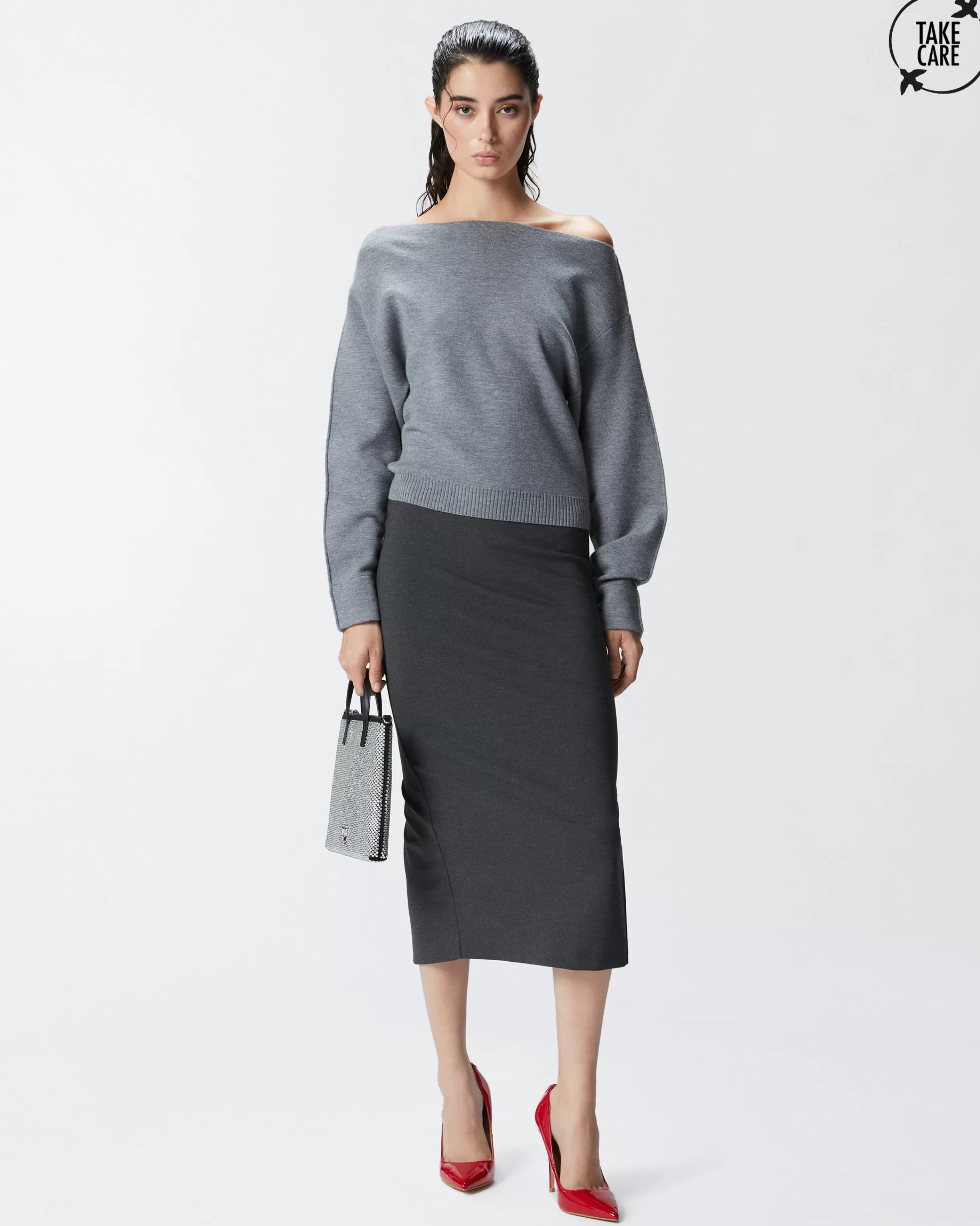 PINKO Long pencil skirt with slit