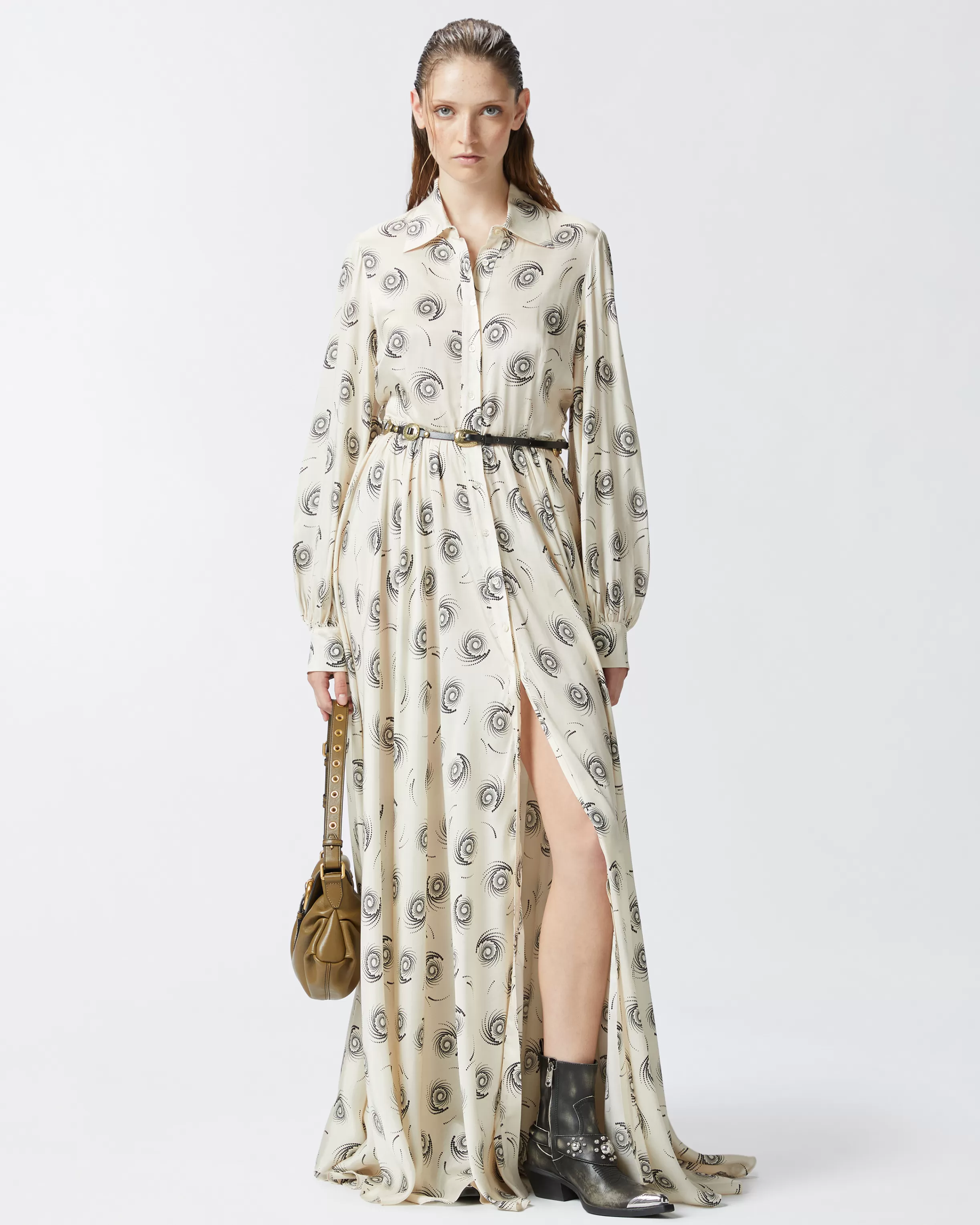 PINKO Long shirt dress with swirl print