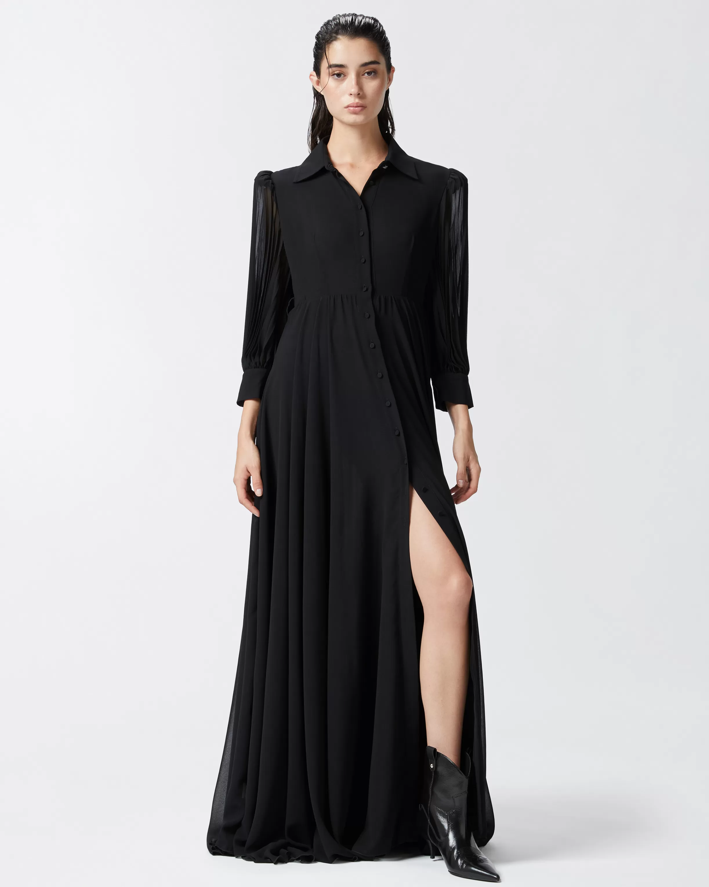 PINKO Long shirt dress with transparent back