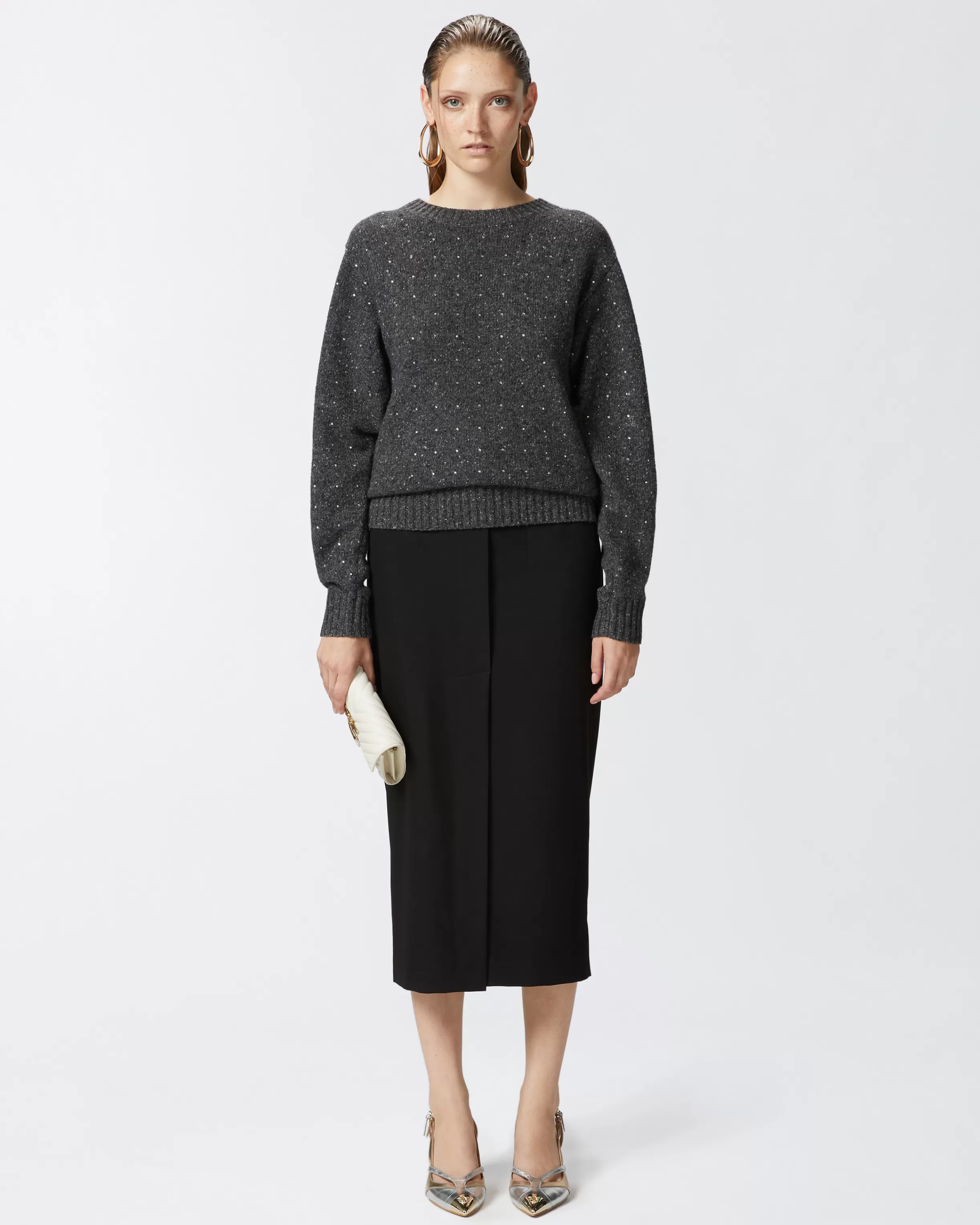 PINKO Long utility skirt in fluid fabric