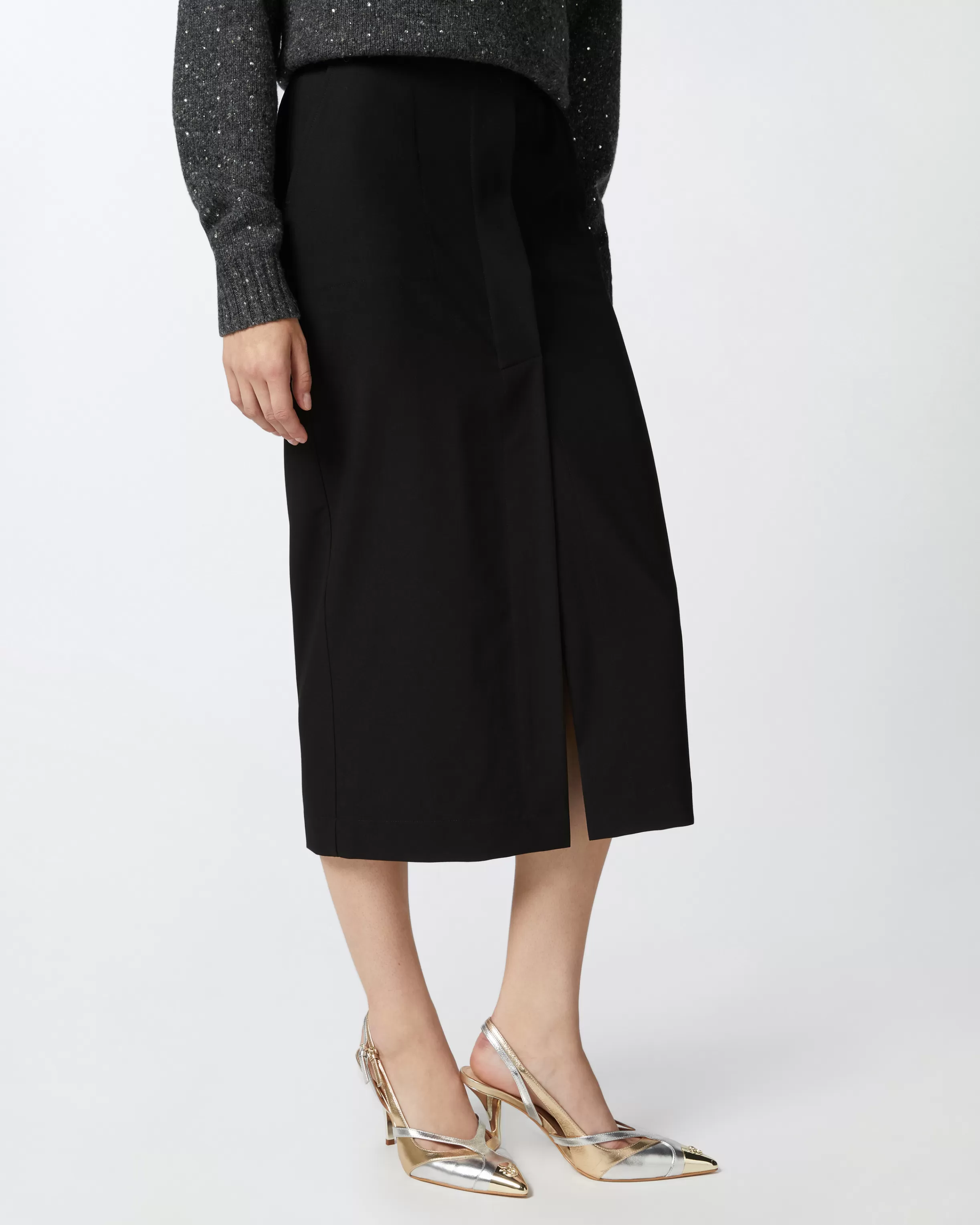 PINKO Long utility skirt in fluid fabric