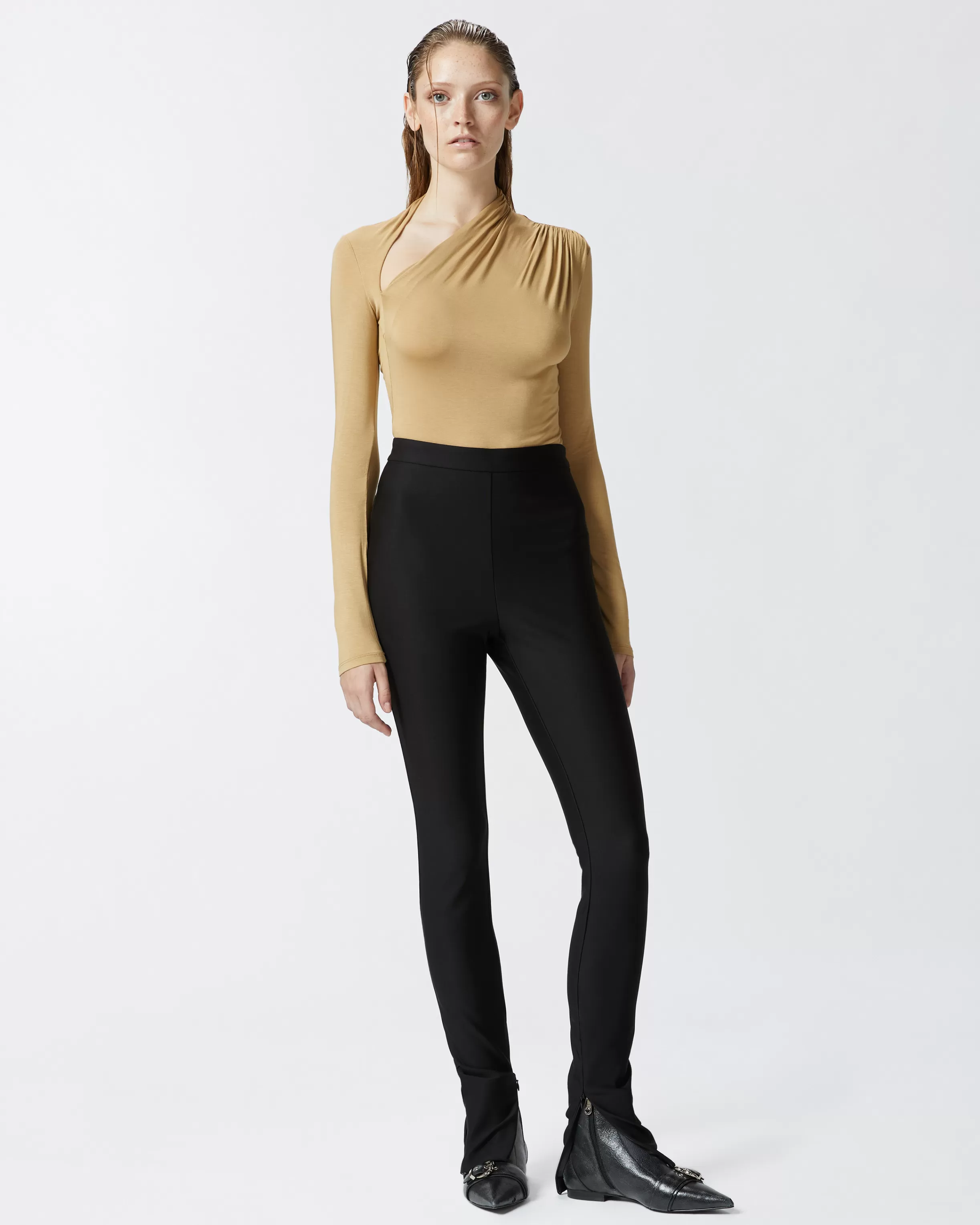 PINKO Long-sleeved bodysuit with asymmetric neck