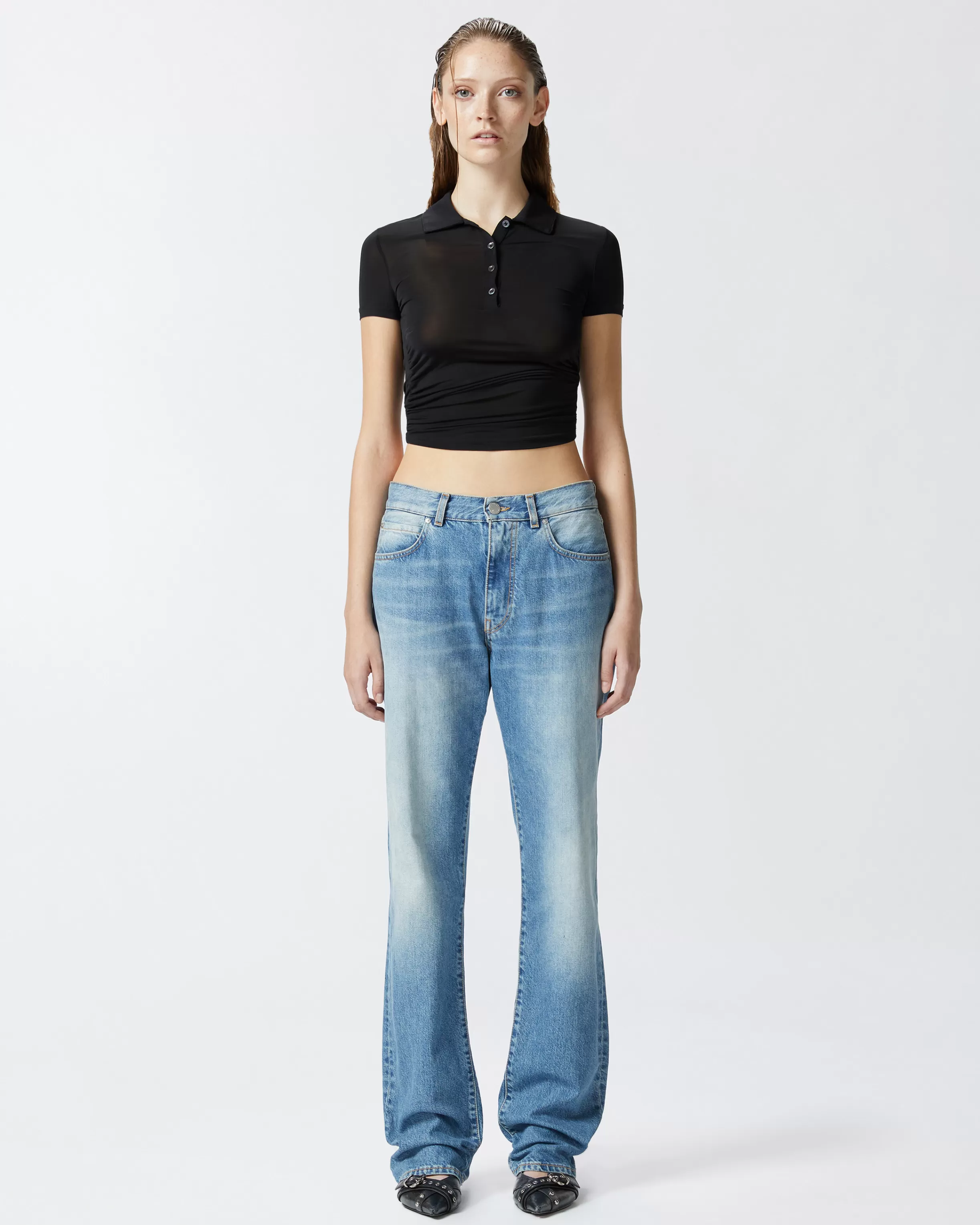 PINKO Loose-fit jeans in light blue vintage denim