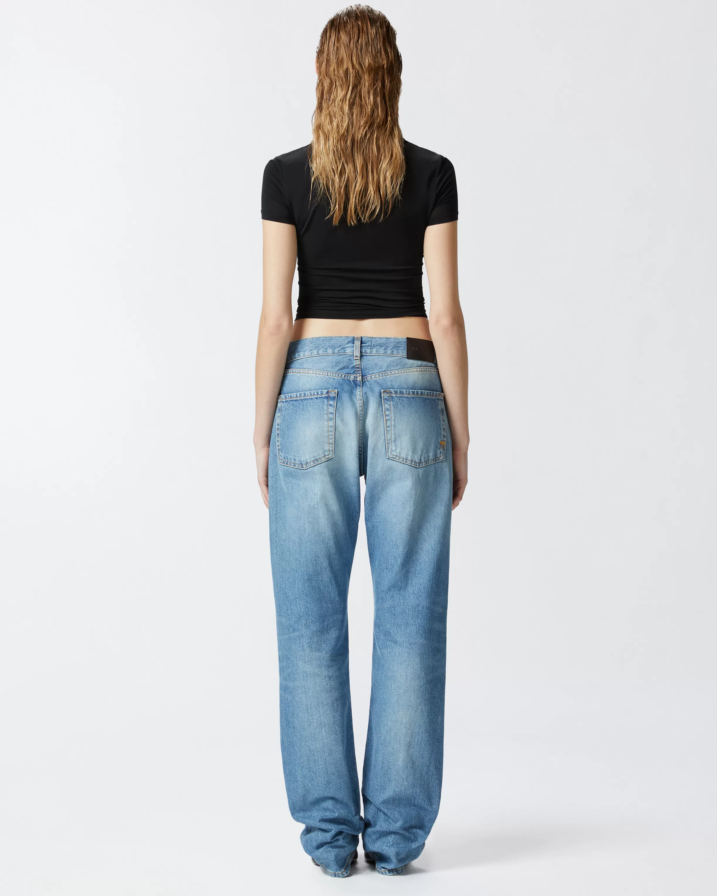 PINKO Loose-fit jeans in light blue vintage denim