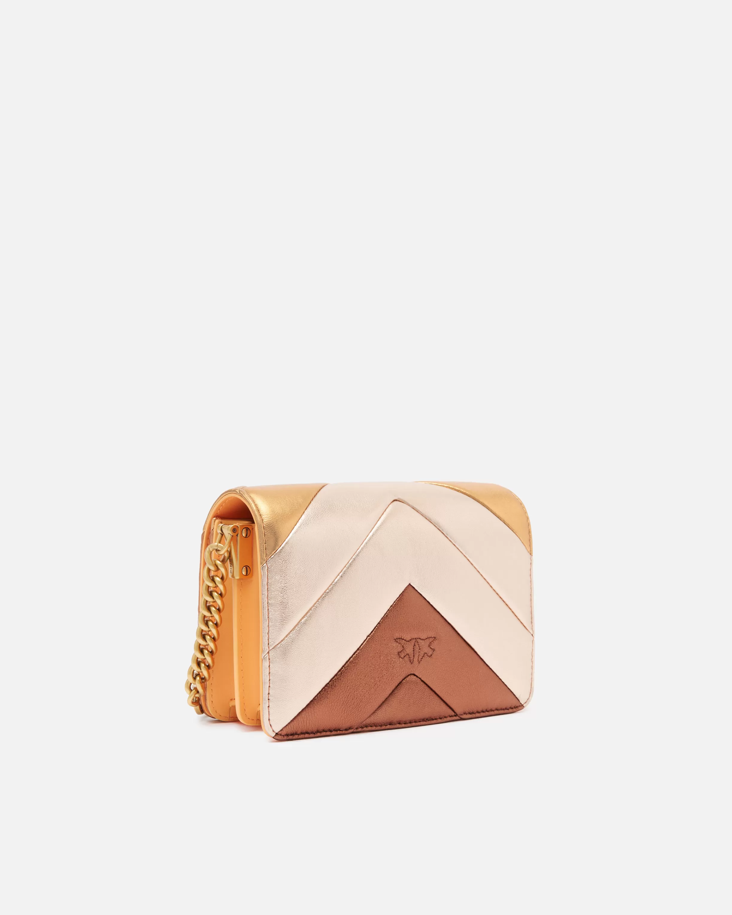 PINKO Love Bag Click mini quilted crossbody bag with metallic and fade effects