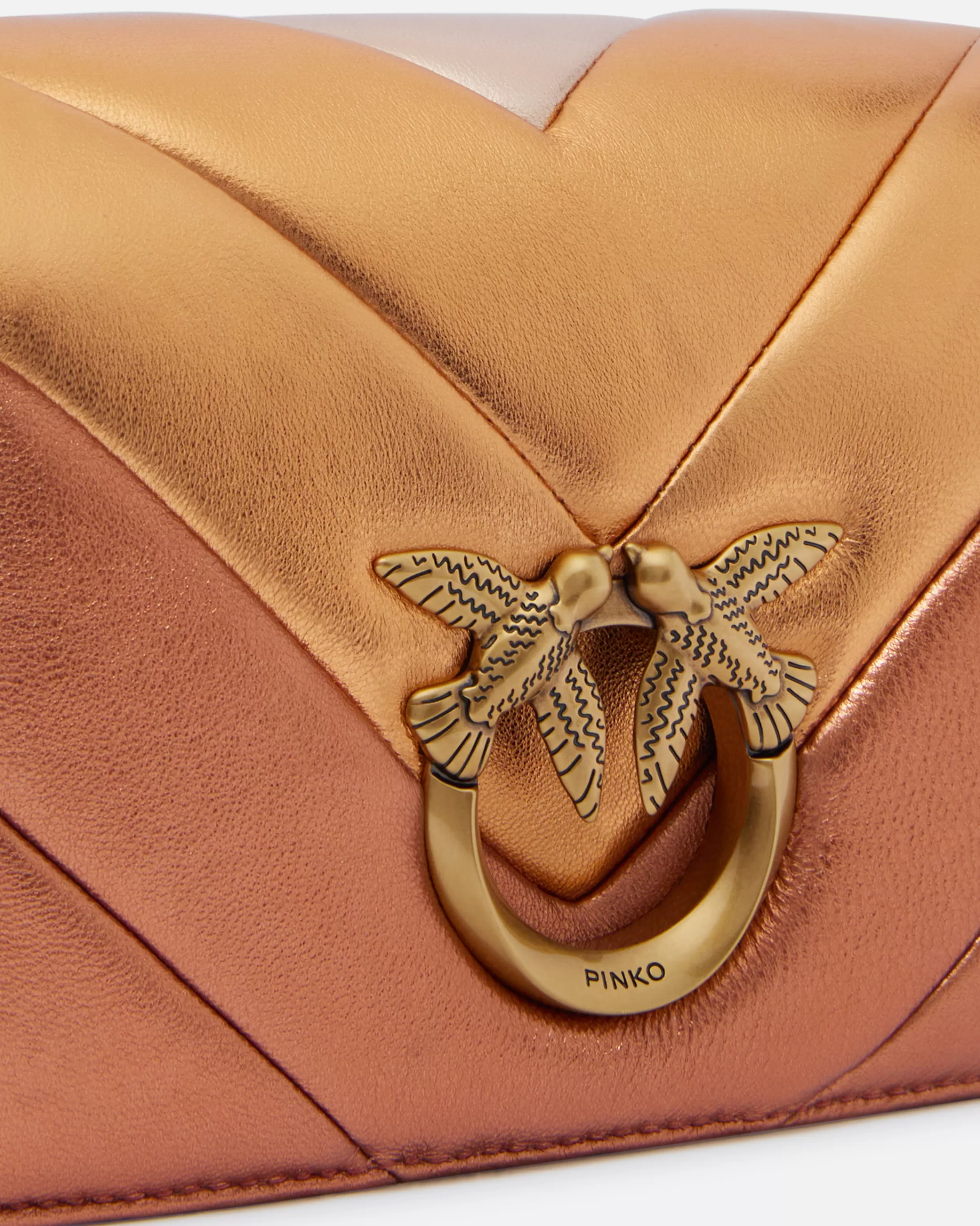 PINKO Love Bag Click mini quilted crossbody bag with metallic and fade effects