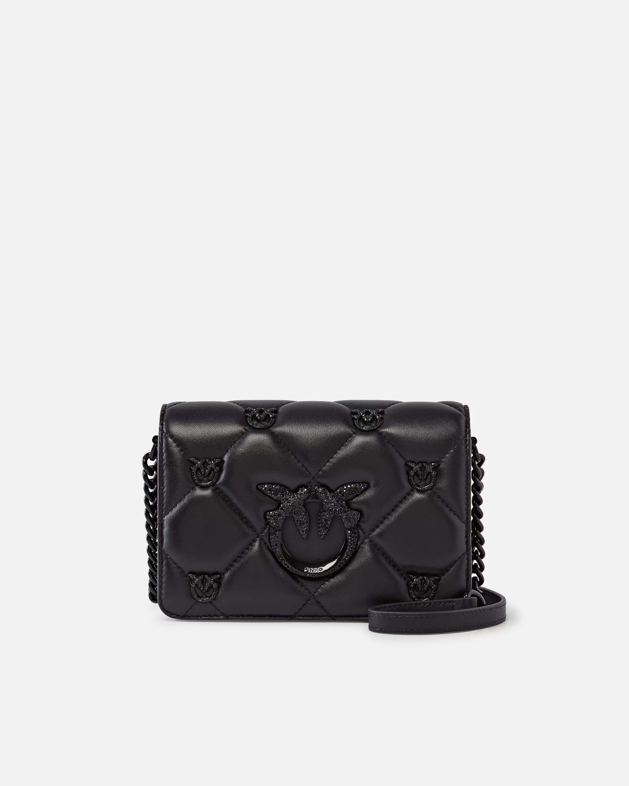PINKO Love Bag Click small jewel quilted crossbody bag Galleria