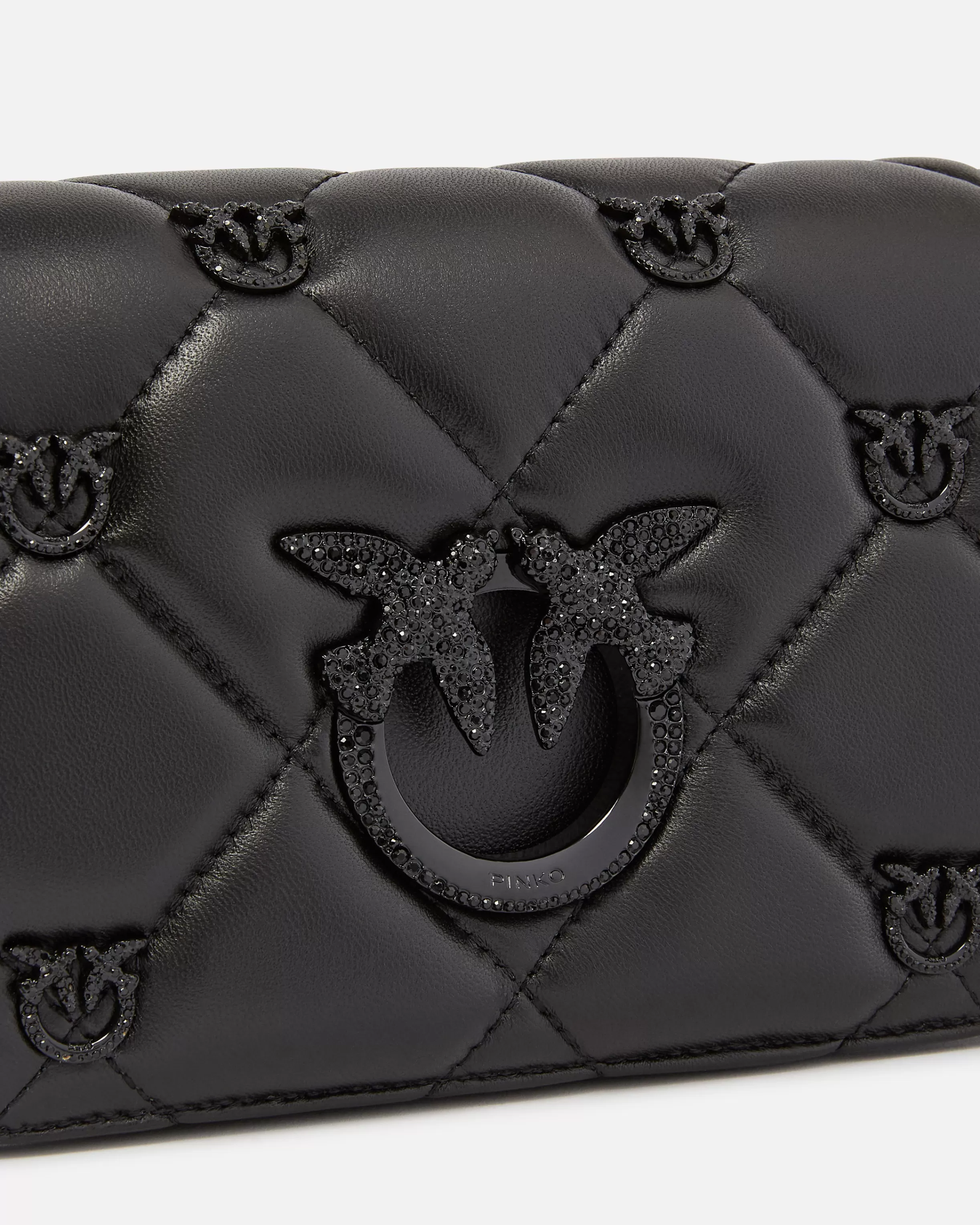 PINKO Love Bag Click small jewel quilted crossbody bag Galleria