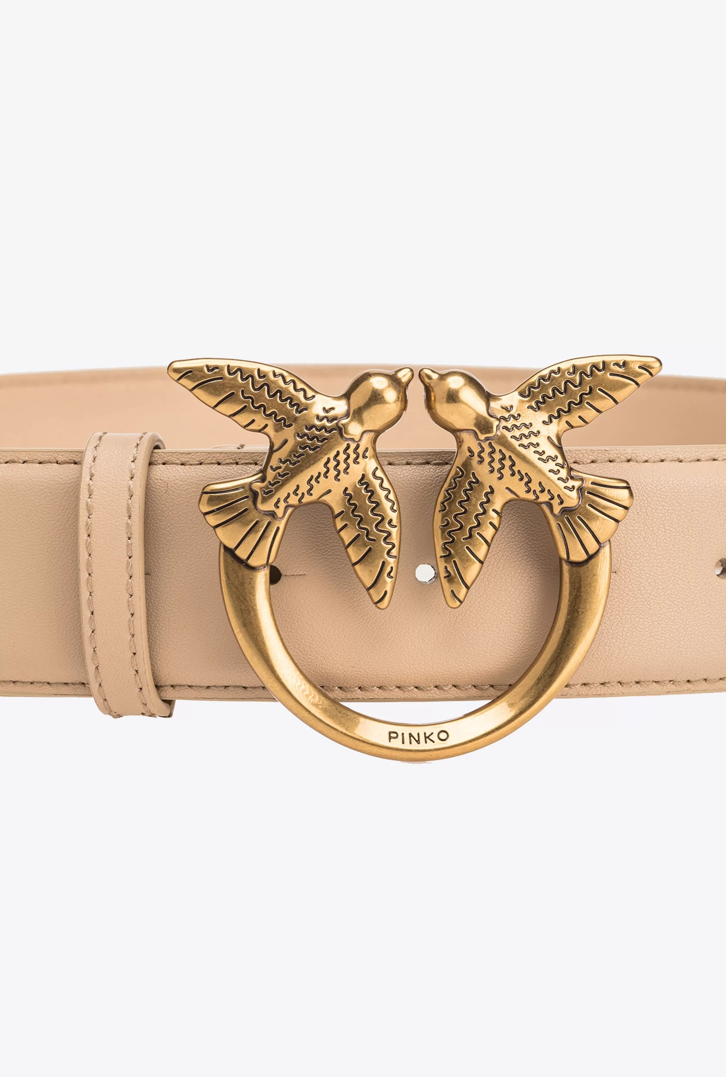 PINKO Love Birds high leather belt 4cm