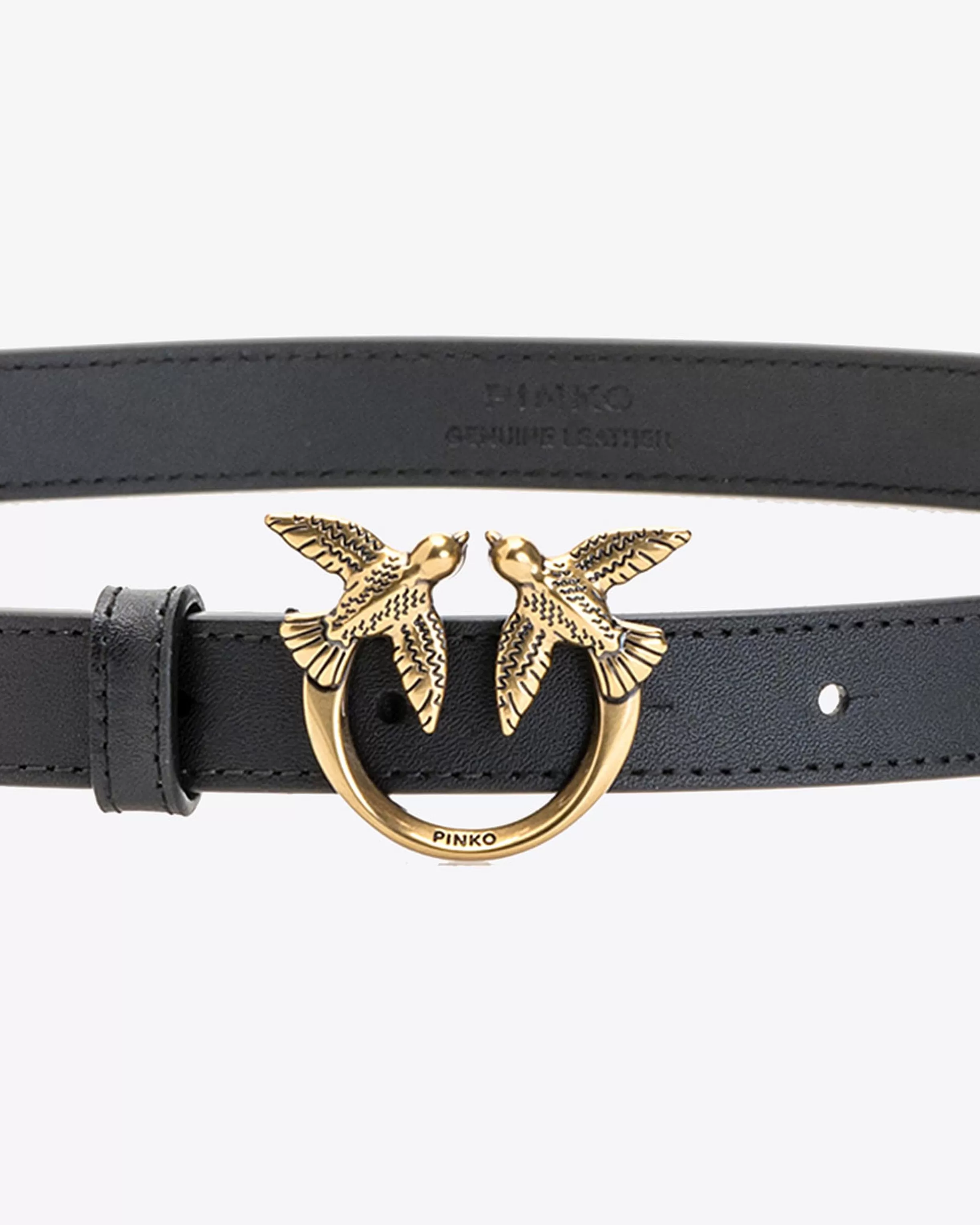 PINKO Love Birds thin leather belt