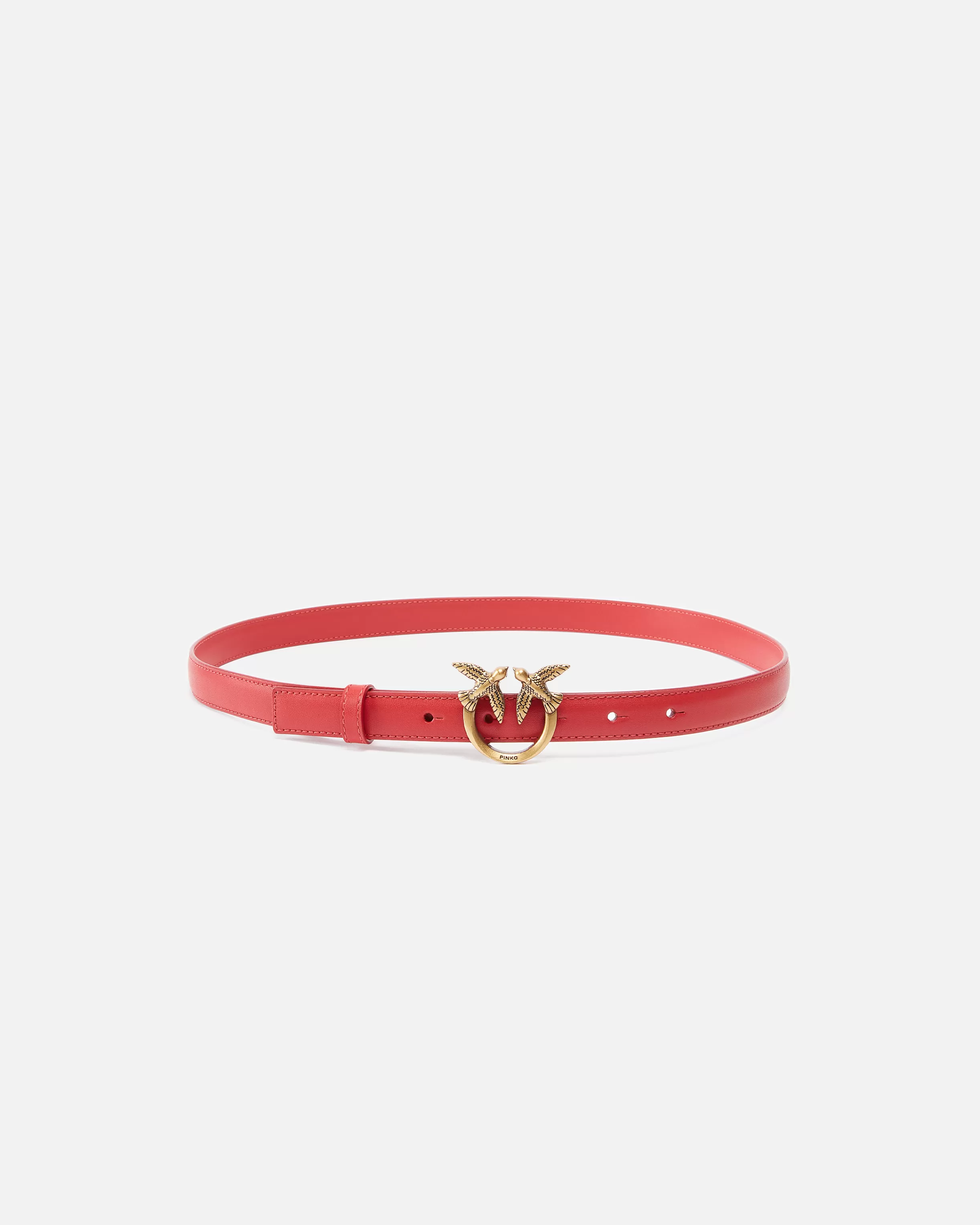 PINKO Love Birds thin leather belt 2cm