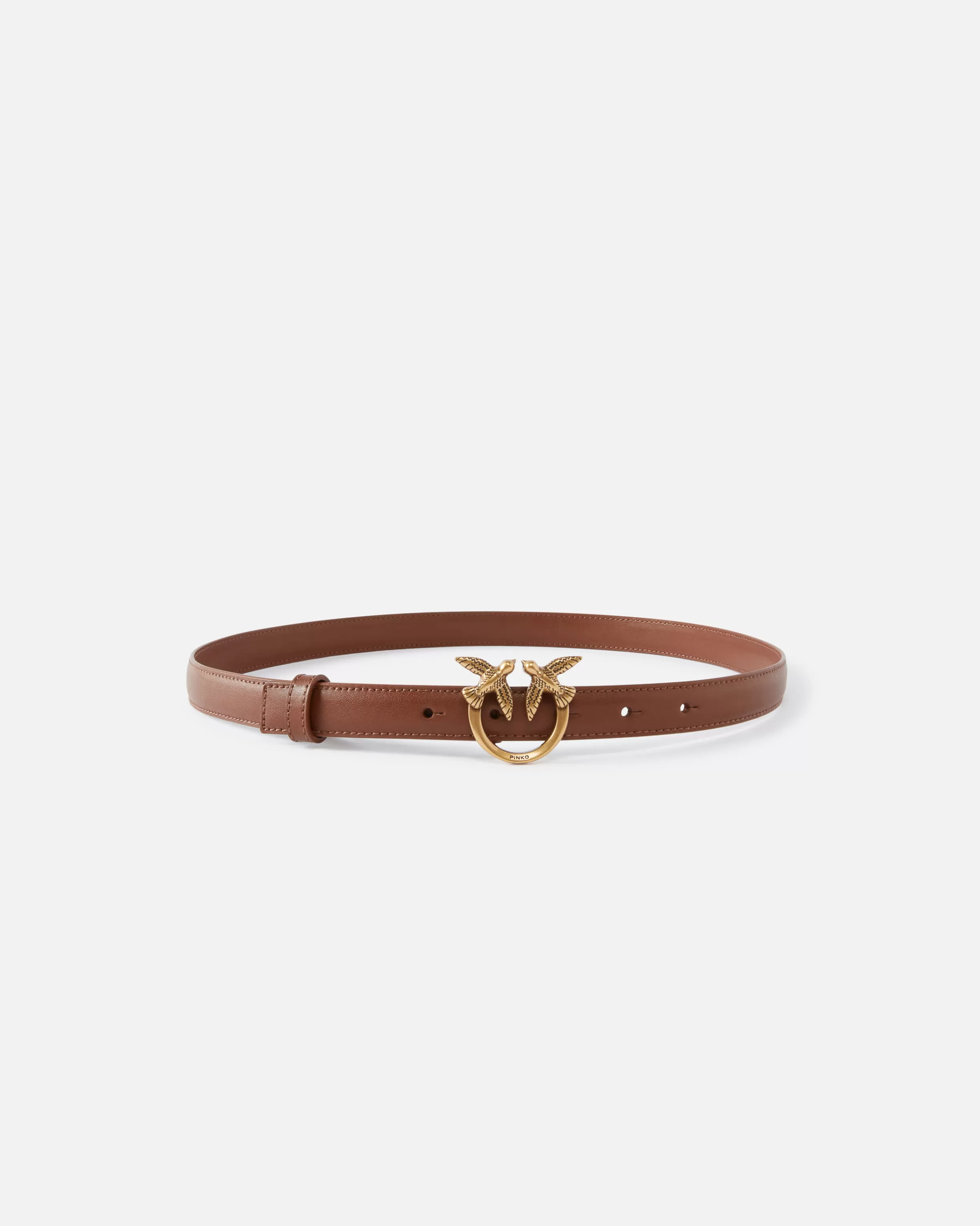 PINKO Love Birds thin leather belt 2cm